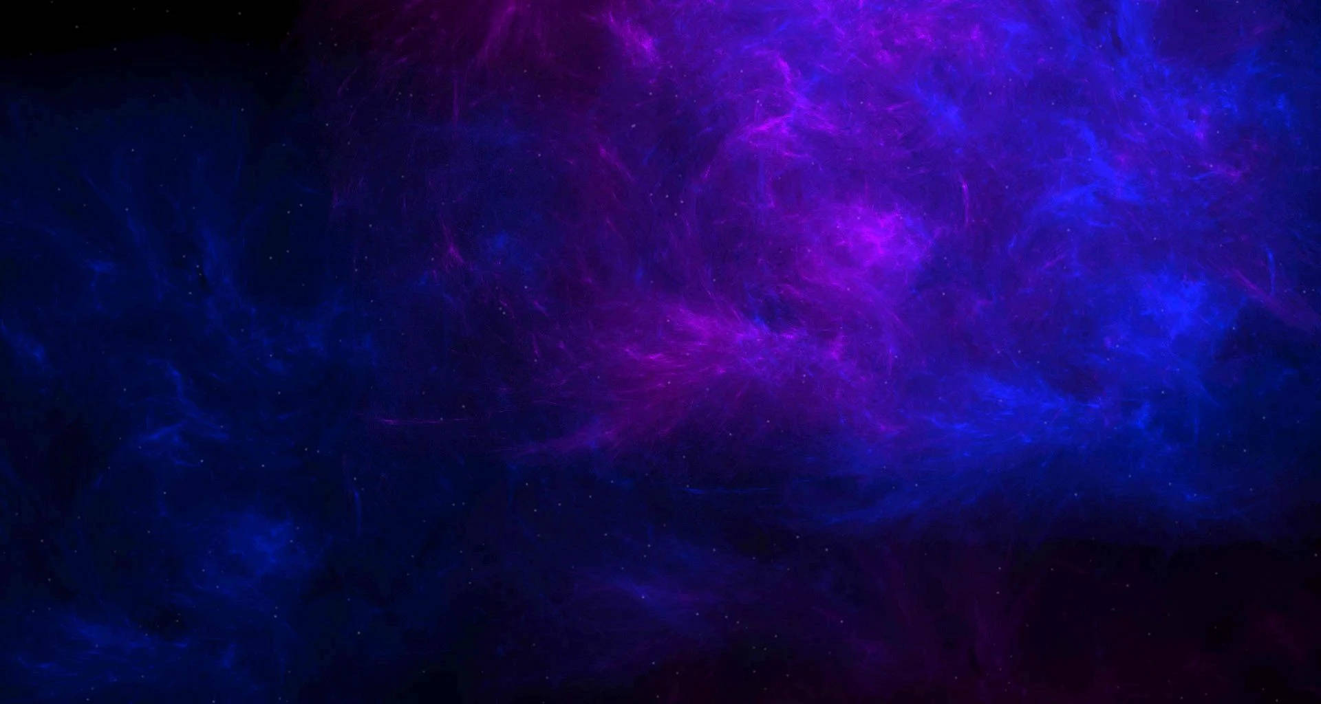YouTube封面深藍天空 壁紙 — 充滿活力的宇宙星雲在深藍色和紫色中旋轉，背景是佈滿星星的虛空。