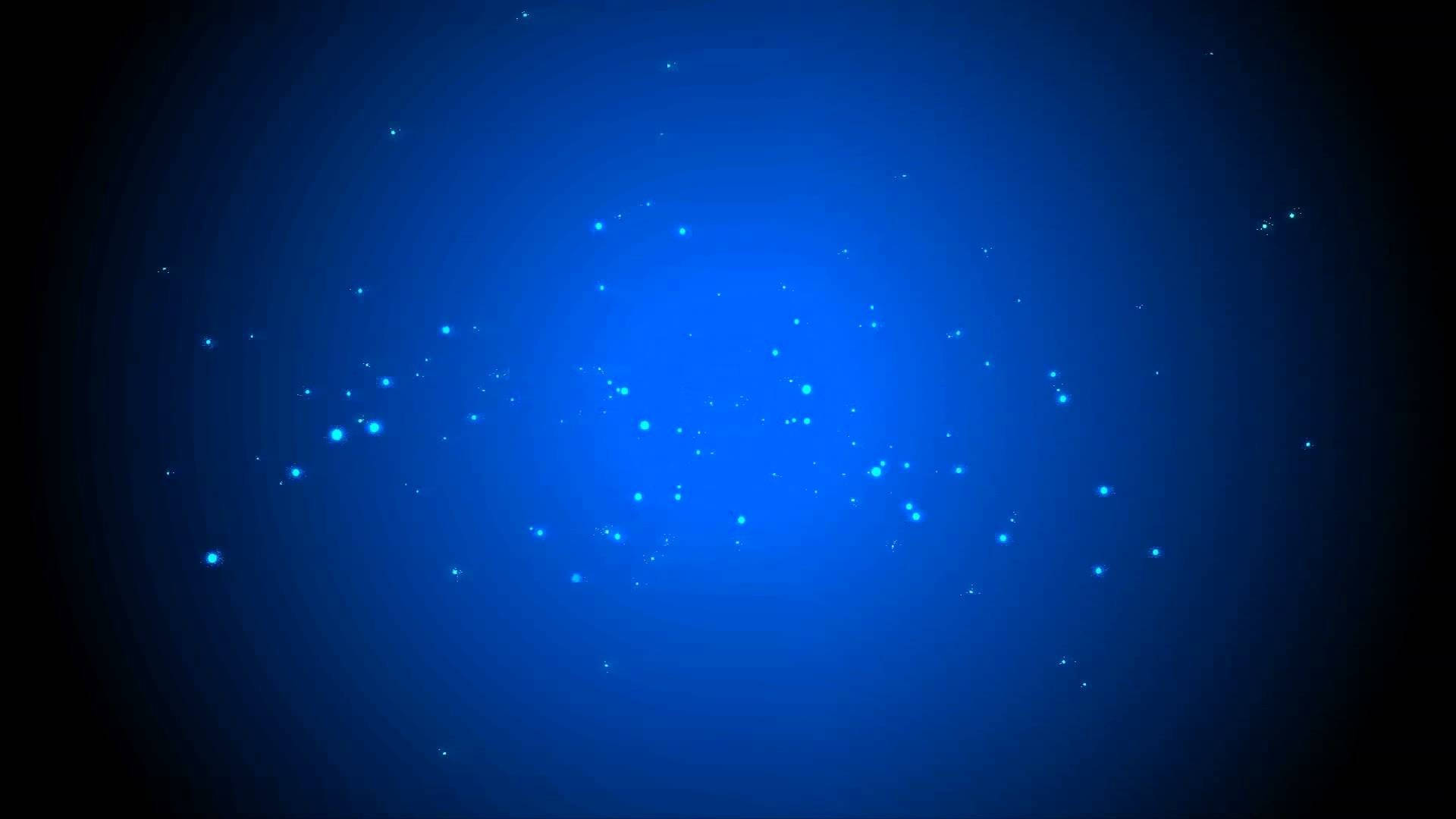 YouTube 標題圖藍色深淵 壁紙 — 一個明亮的藍色漸變背景，帶有像宇宙塵埃般在深空飄浮的發光粒子。