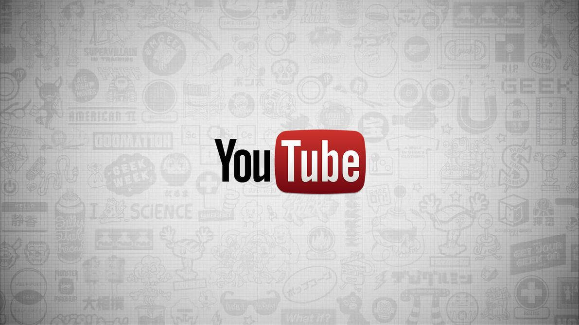帶有極客主題背景圖標的 YouTube 標誌。