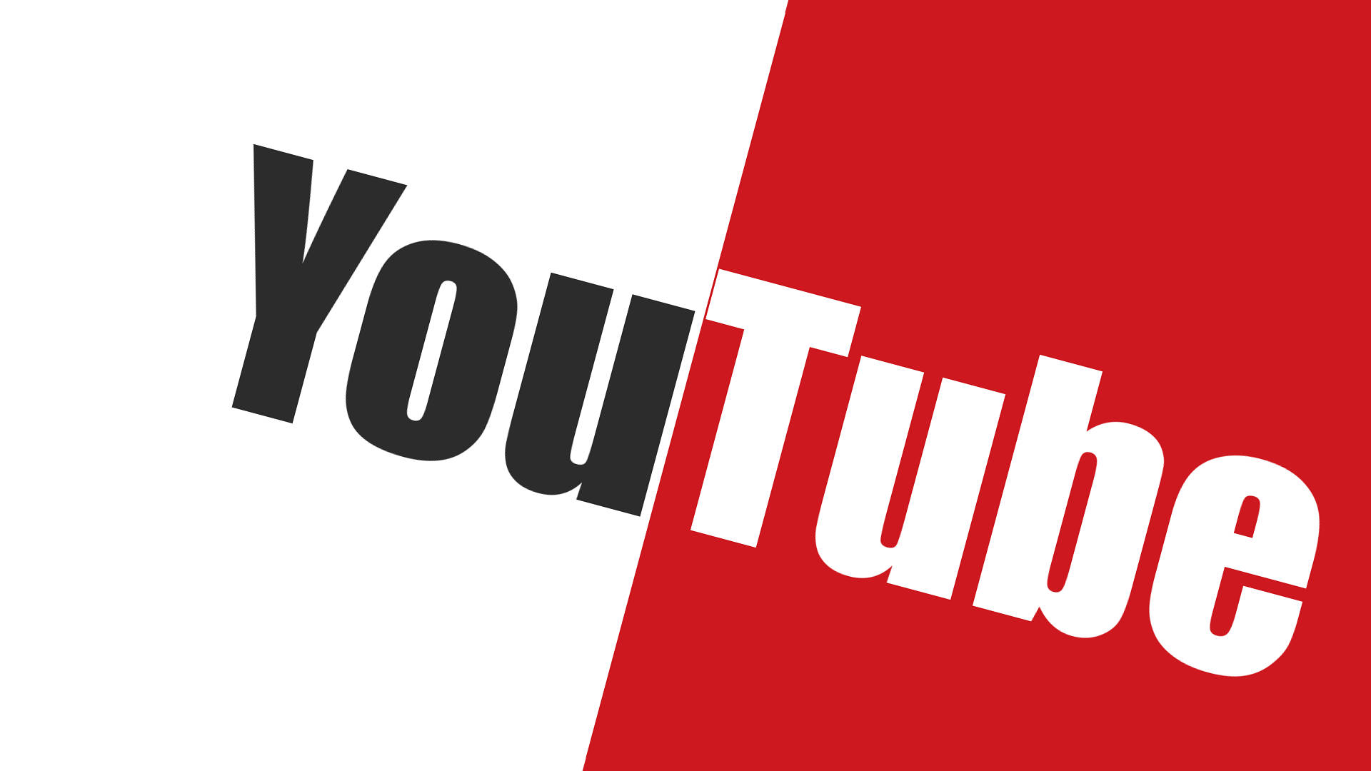 YouTube 標誌，在紅色和白色分割的背景上顯示黑色和白色文字。