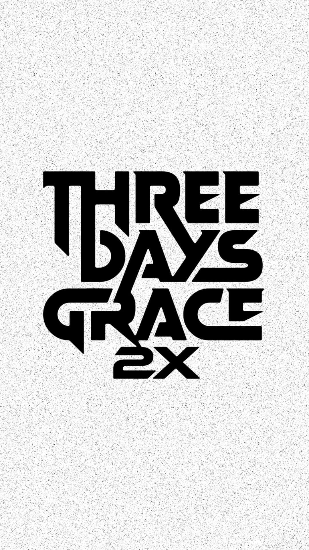  壁紙 — 在紋理淺灰色背景上，粗體黑色風格文字顯示 Three Days Grace 2X。