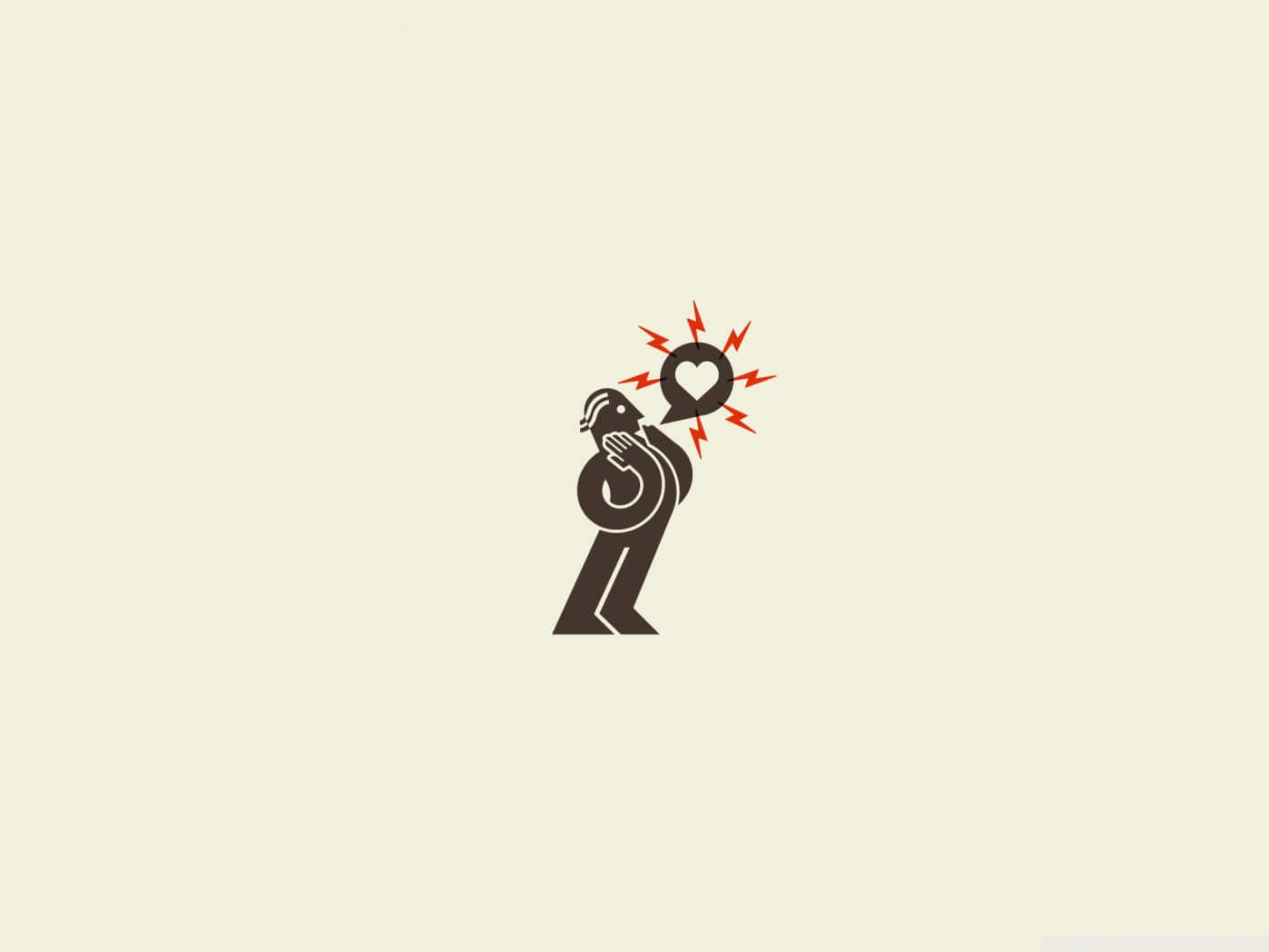 一人雙手捧心