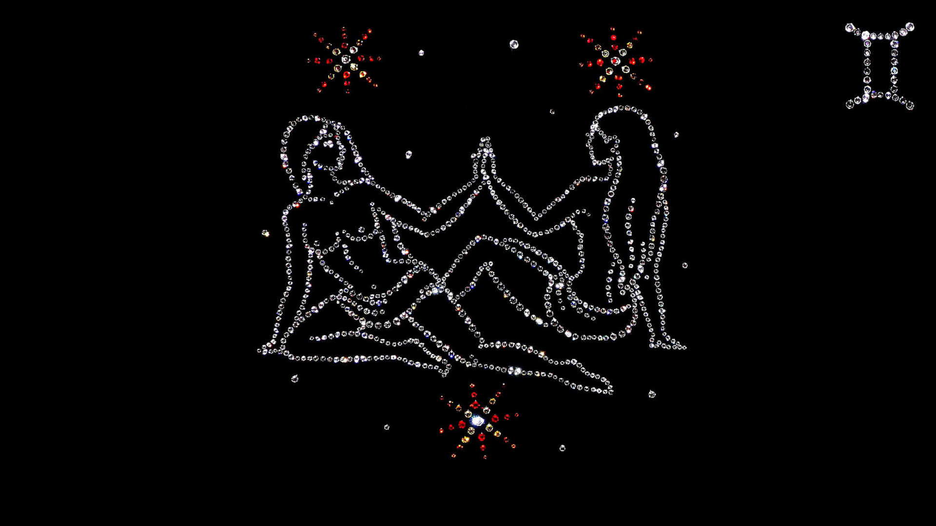 一位女性坐在黑色星空背景前 壁紙
