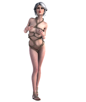 穿著繩索裝束的女子