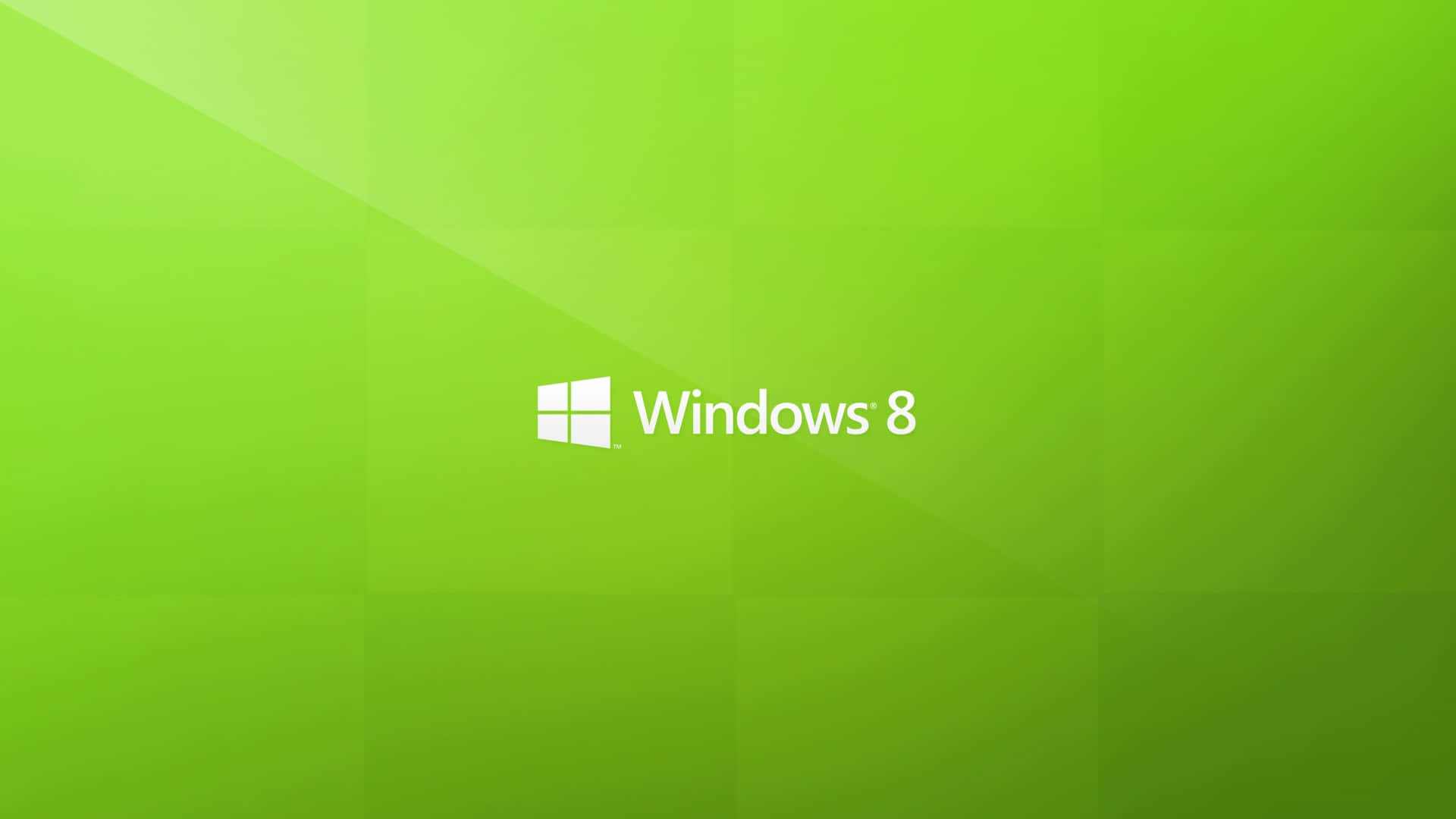Windows 8 桌布 壁紙 — 一個乾淨的綠色漸變壁紙，白色Windows 8標誌居中在現代幾何背景上。