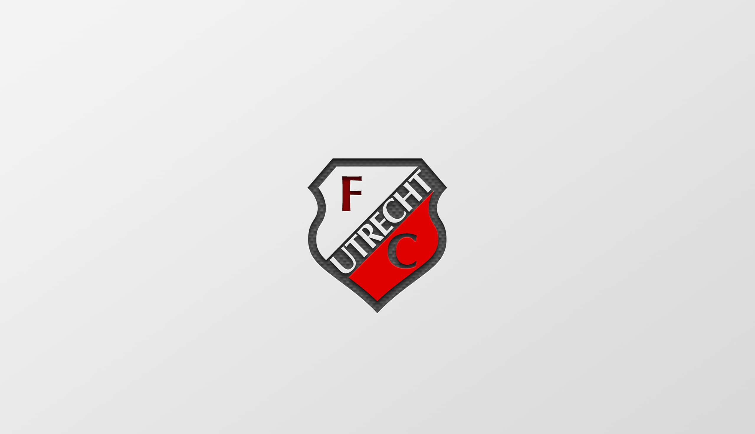 Eredivisie 桌布 壁紙 — 一個乾淨簡約的FC烏得勒支標誌，背景為淺灰色漸變。