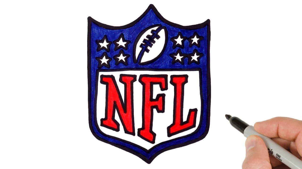 一個人用記號筆畫出NFL標誌 壁紙