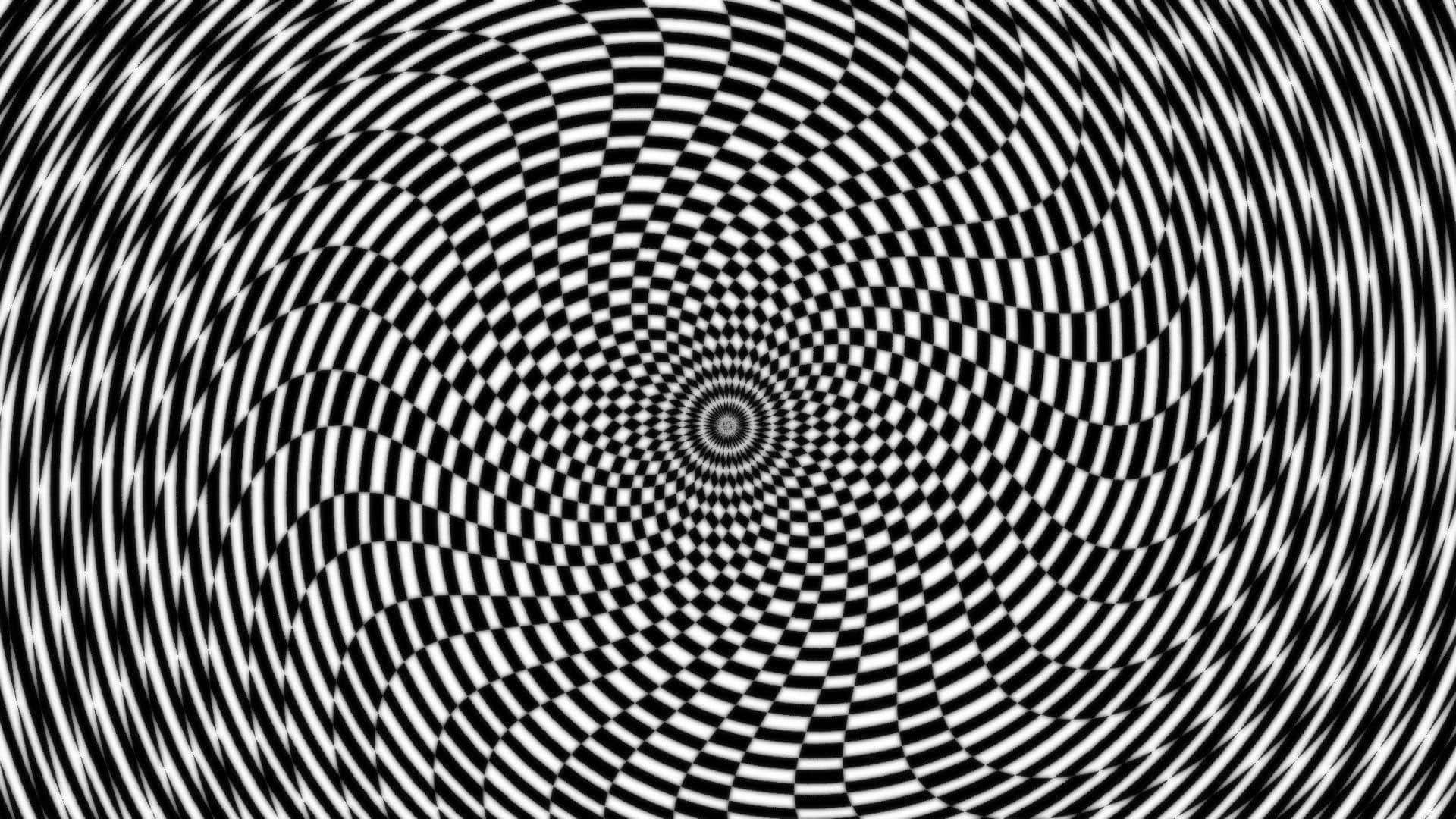 Illusion 桌布 壁紙 — 一個催眠的黑白螺旋圖案創造出迷人的視錯覺，將視線吸引向內。
