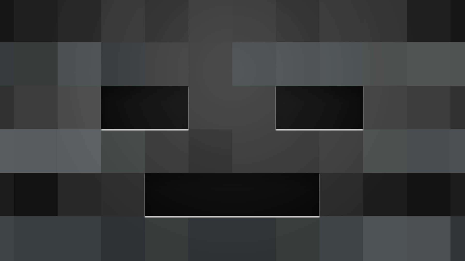 Minecraft Wither 桌布 壁紙 — 一個像素化的 Minecraft Creeper 面孔，帶有深灰色方塊和黑色眼睛和嘴巴。