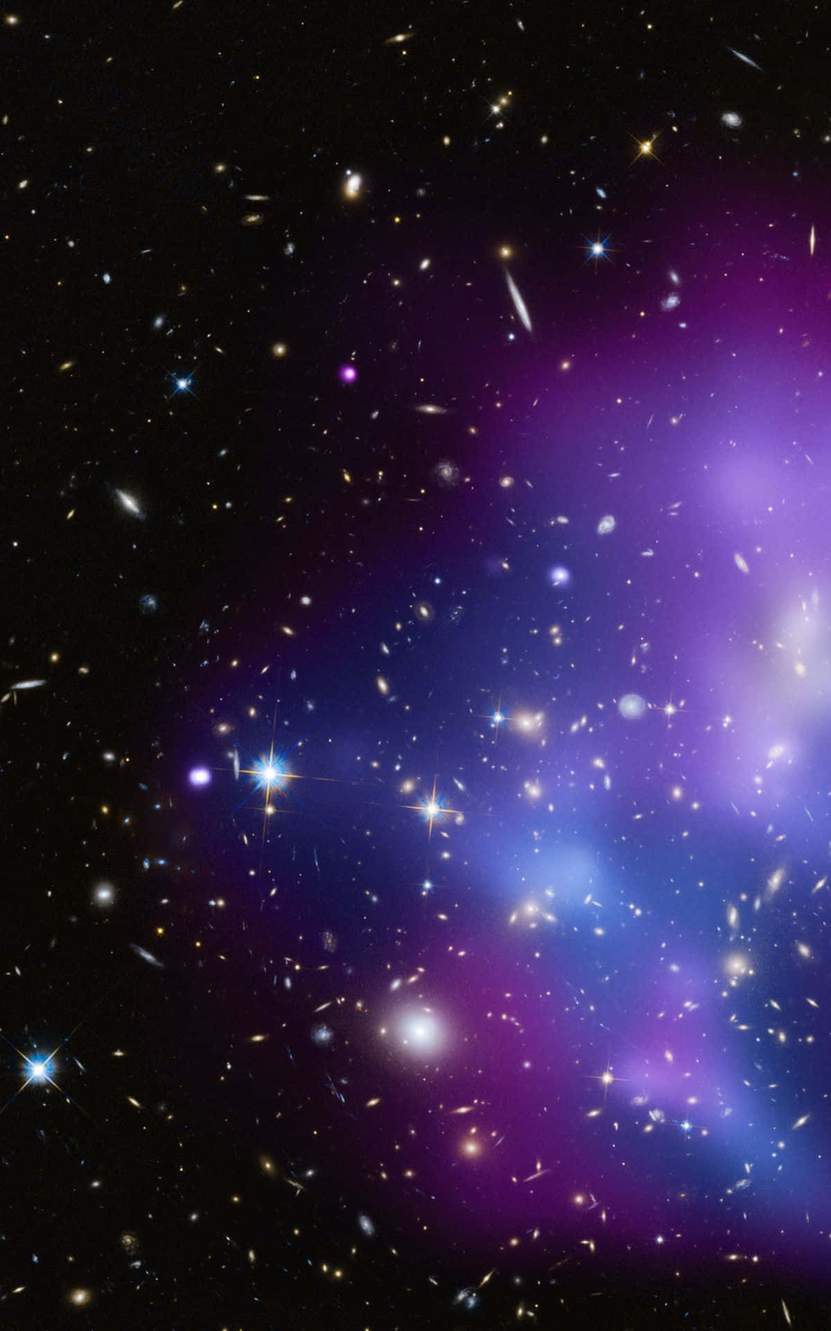 一個充滿星星和紫色的星系團 壁紙