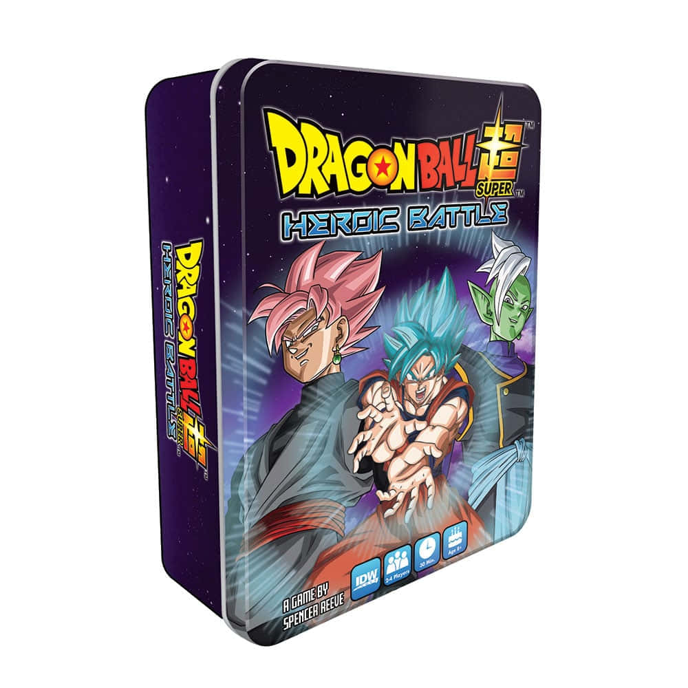 Dragon Ball Super Games 桌布 壁紙 — 一個充滿活力的龍珠超英雄戰鬥遊戲罐， featuring 黑悟空、超級賽亞人藍悟空和比達在宇宙背景下擺出動態戰鬥姿勢。