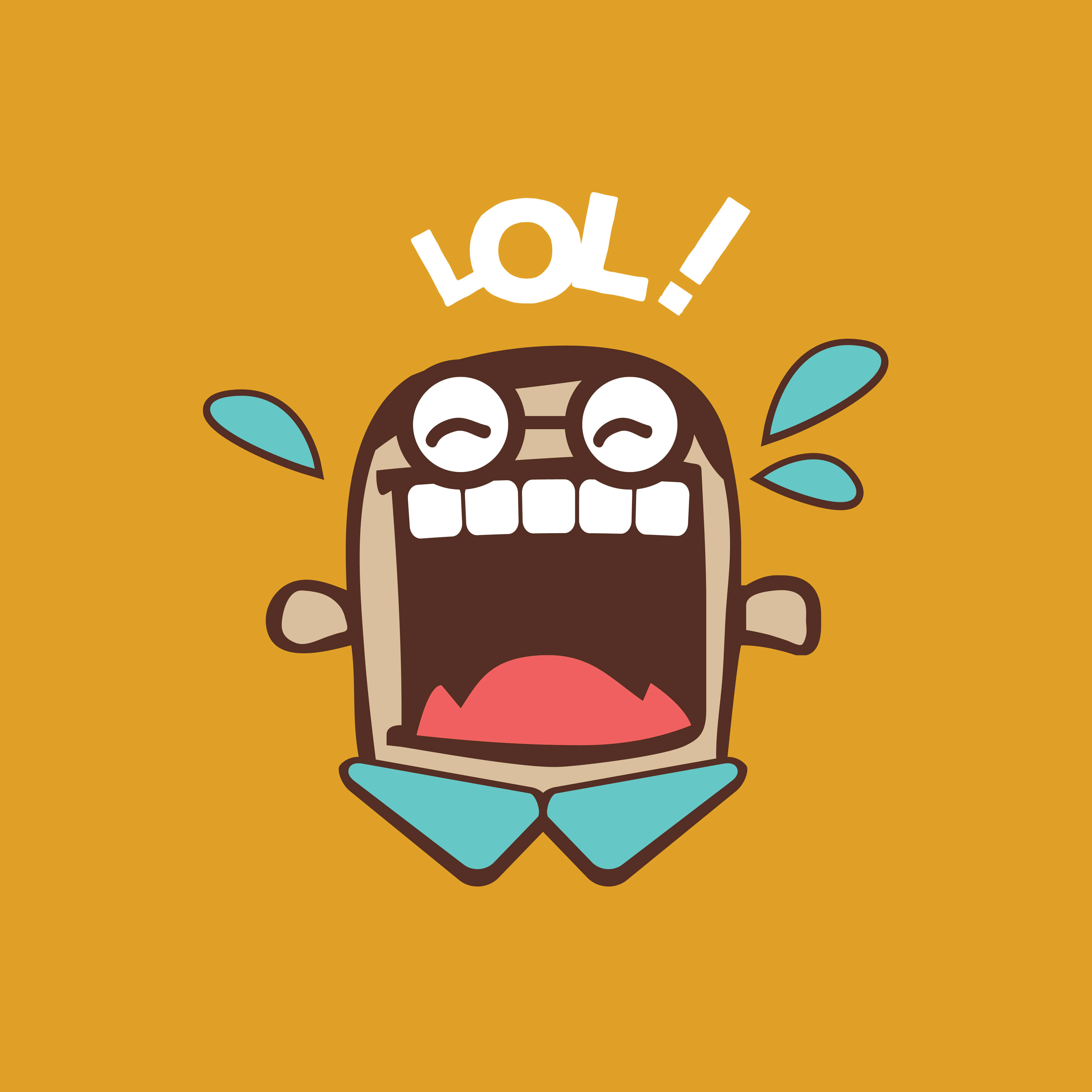 一個卡通男人，臉上寫着「lol」字樣 壁紙
