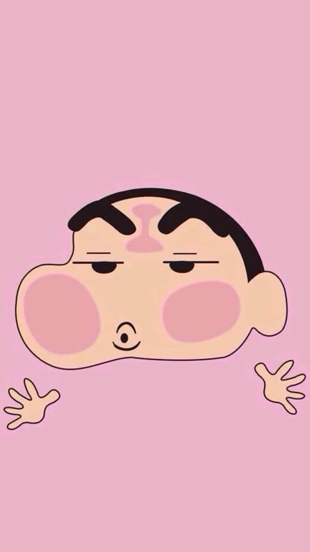 搞笑動漫GIF 桌布 壁紙 — 一個卡通角色，臉頰豐滿，雙臂張開，背景為純粉紅色。