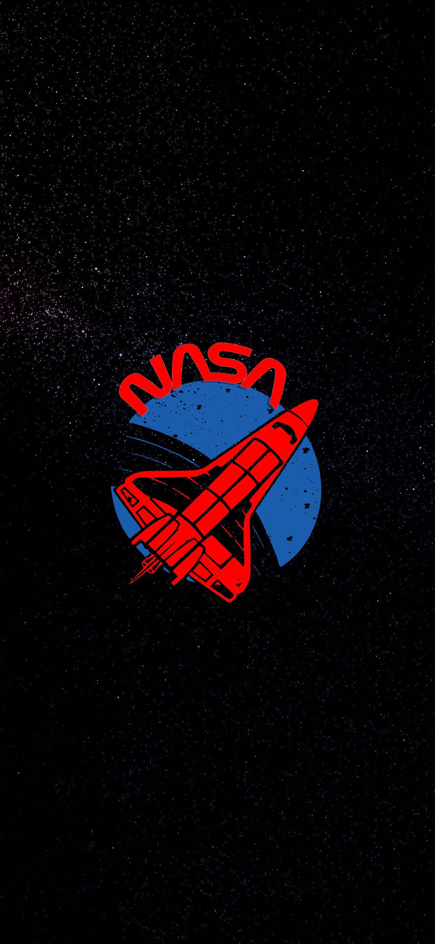 NASA太空穿梭機標誌，背景是星光閃爍的黑色 — Nasa GIF 壁紙