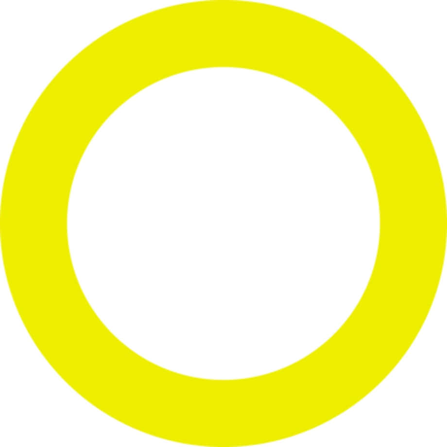 Yellow Circle 桌布 壁紙 — 一個大膽的黃色圓環置於純白背景中央，營造出極簡的幾何設計。