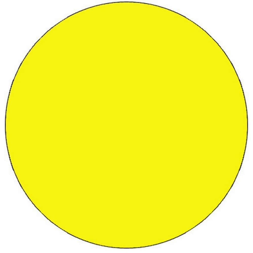 Yellow Circle 桌布 壁紙 — 一個實心亮黃色圓形，居中於純白色背景上，帶有幼黑色輪廓。