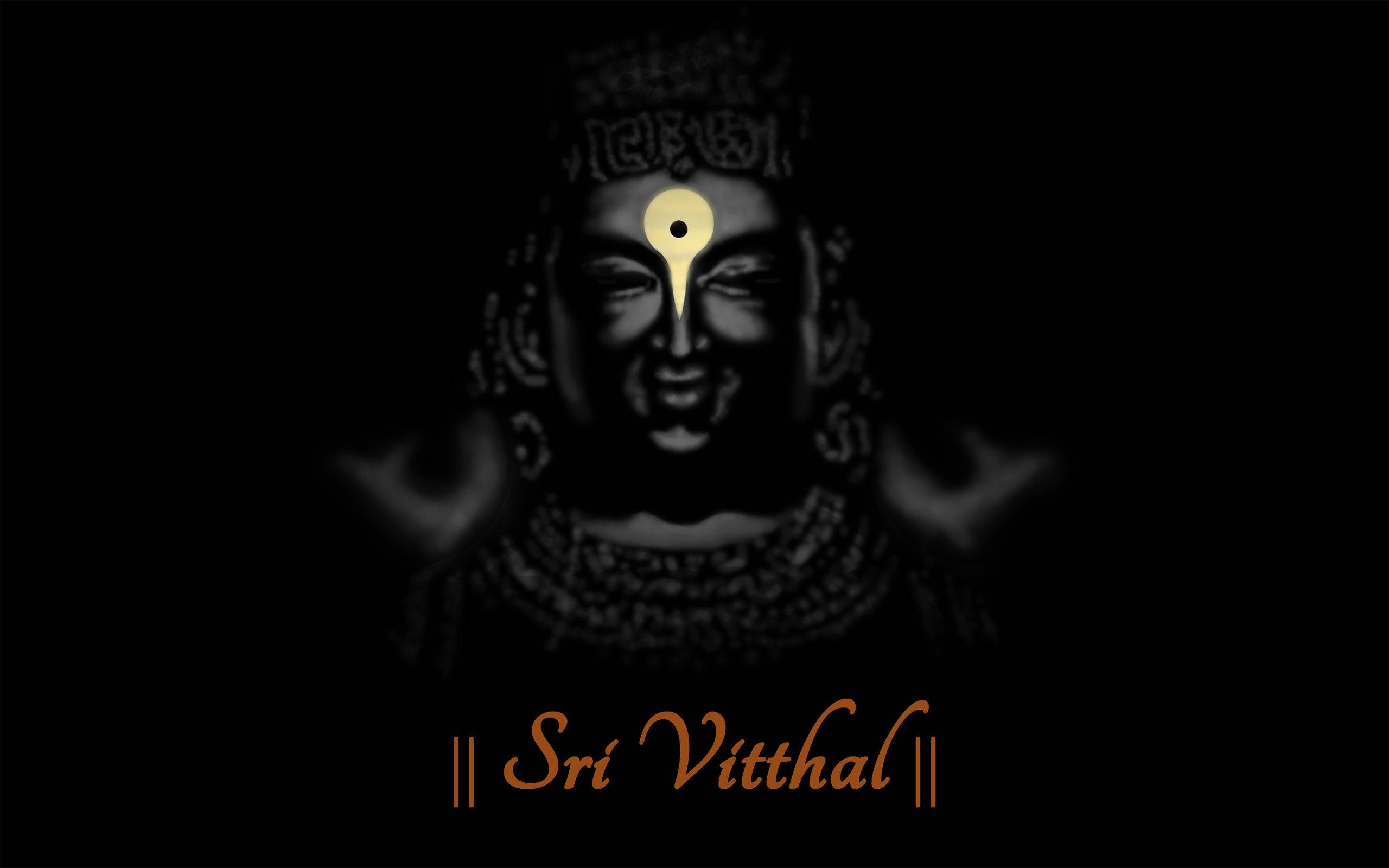 Lord Shiva 桌布 壁紙 — 一個寧靜神祇的黑色剪影，帶有發光的第三隻眼和華麗的皇冠，黑色背景上有金色文字。