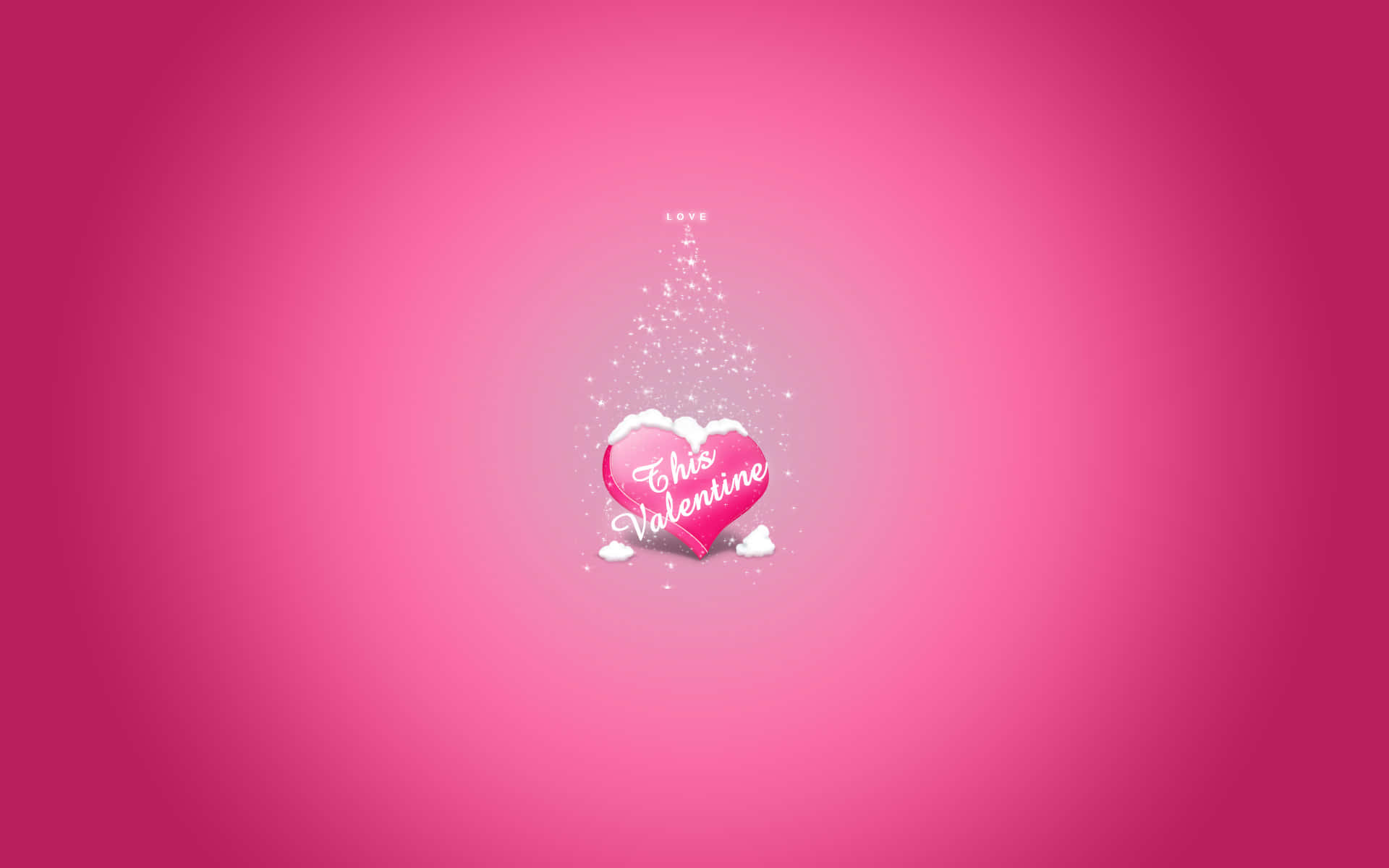 粉紅色心形帶有「This Valentine」文字和閃爍效果，漸變粉紅色背景。 — 粉紅色心形動圖 壁紙