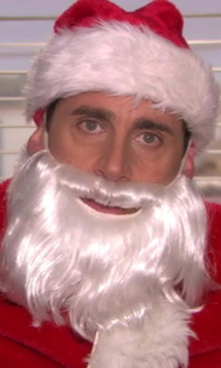 Holiday Memes 桌布 壁紙 — 一個戴著紅色聖誕帽、留著白鬍子的男人，帶著驚訝的表情直視鏡頭。
