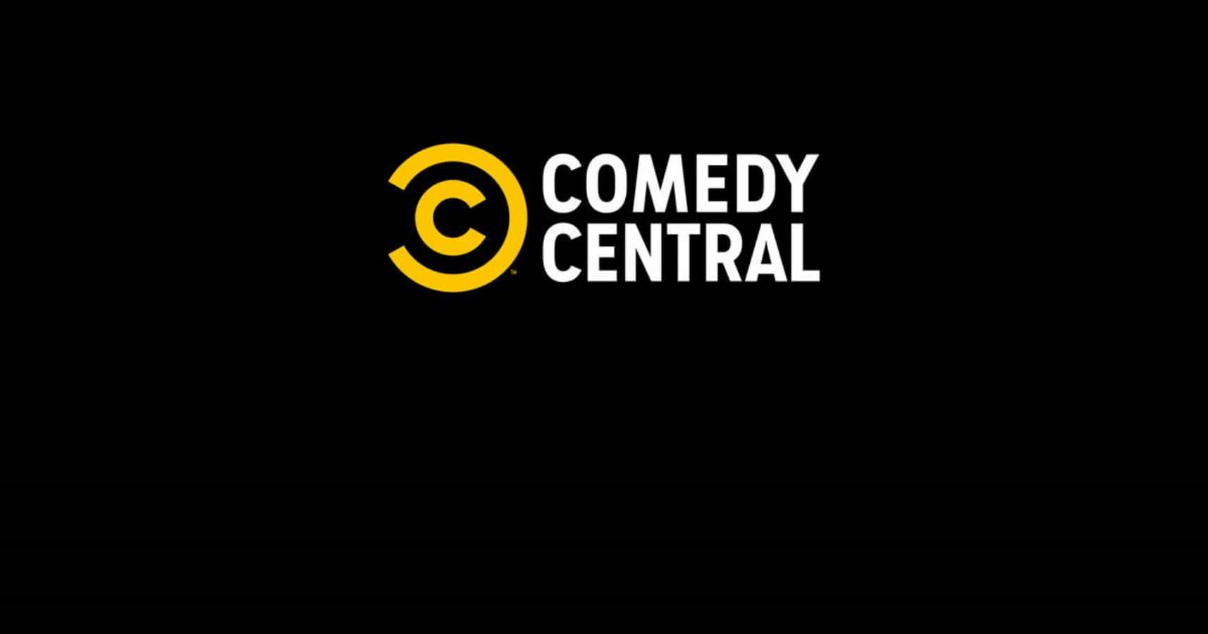 一個搞笑時刻的確鑿證據 壁紙 — Comedy Central 標誌以粗體白色和黃色文字居中顯示在純黑色背景上。