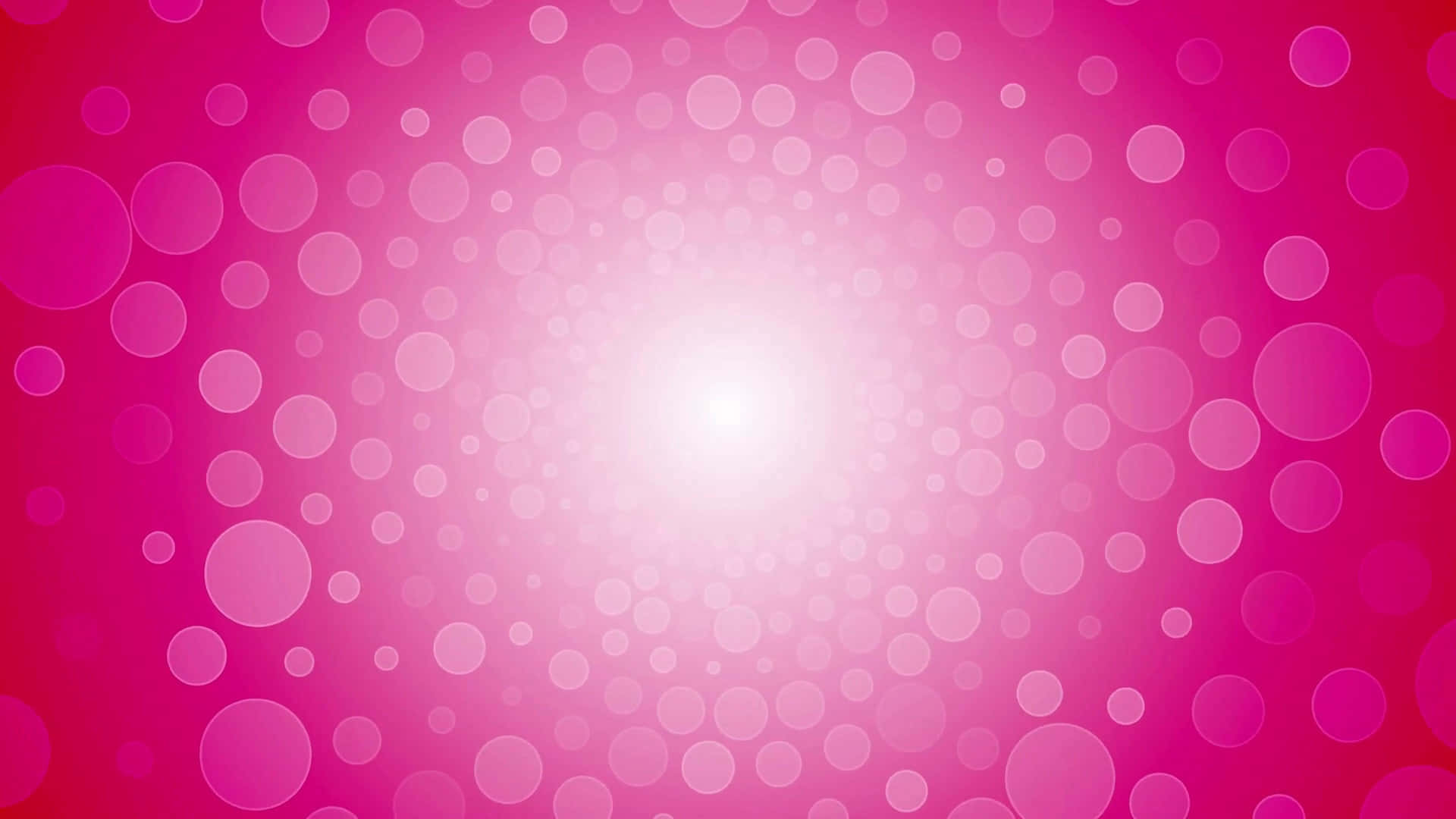 Pink Color 桌布 壁紙 — 一個明亮的粉紅色漸變背景，帶有柔和發光的圓圈，向明亮的中心匯聚。
