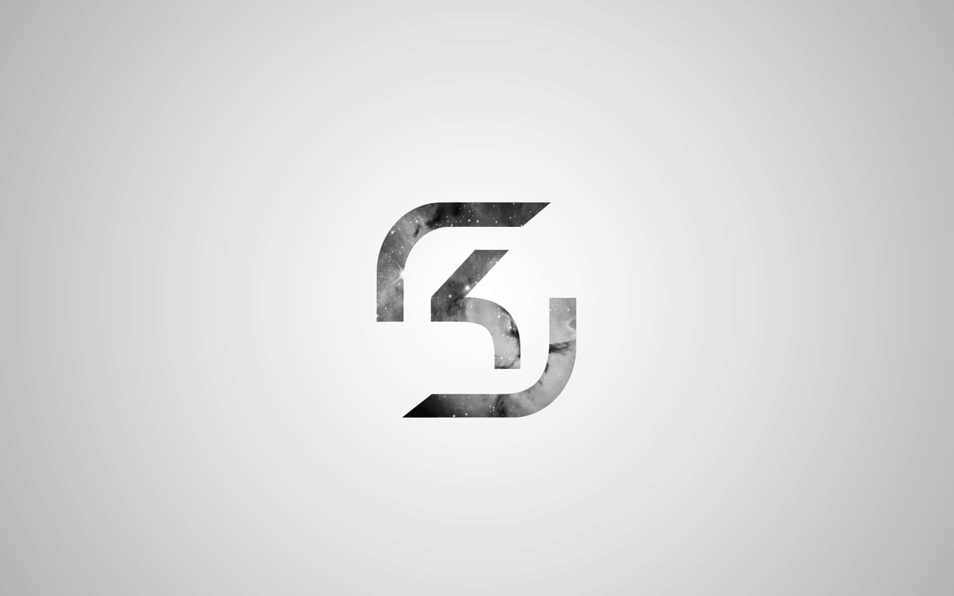 Sk Gaming 桌布 壁紙 — 一個時尚的抽象標誌，帶有宇宙星系紋理，置於柔和漸變背景上。