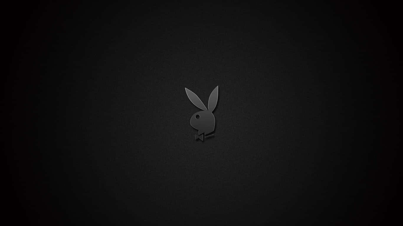 灰度Playboy兔仔標誌，深色紋理背景 — Playboy GIF 壁紙