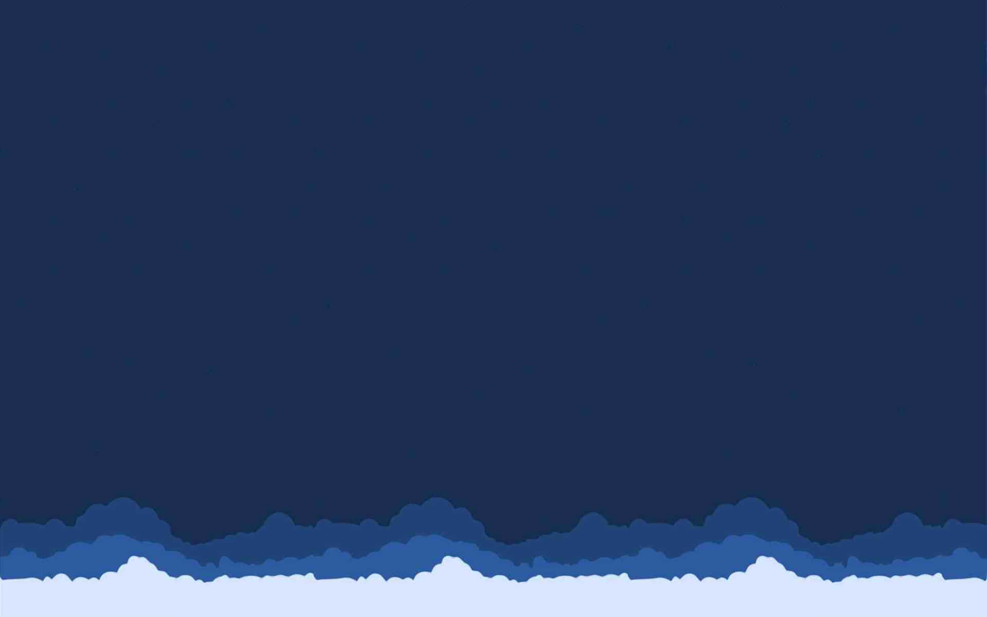 Blue Desktop 桌布 壁紙 — 一個極簡抽象風格的牆紙，以深海軍藍背景上疊加藍色波形圖案。
