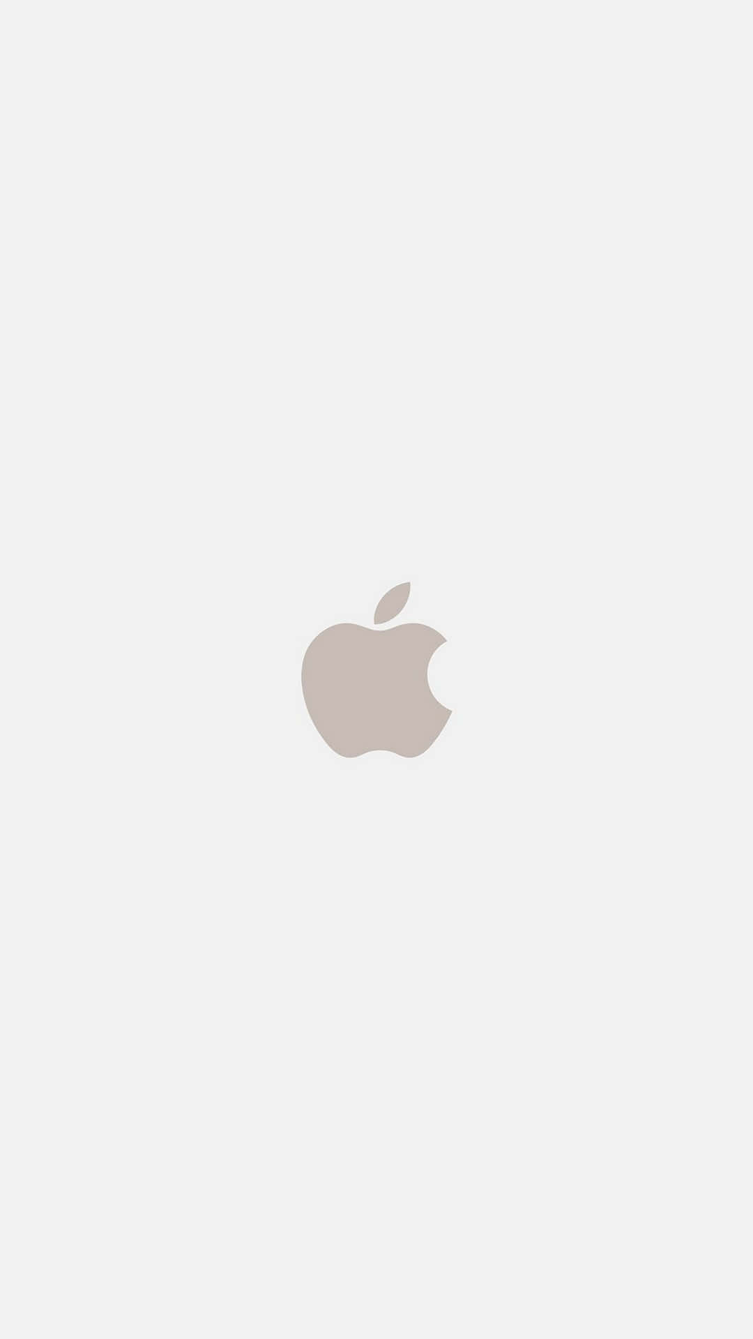 White iPhone 桌布 壁紙 — 一個極簡灰色Apple標誌，居中放置在純淺灰色背景上。