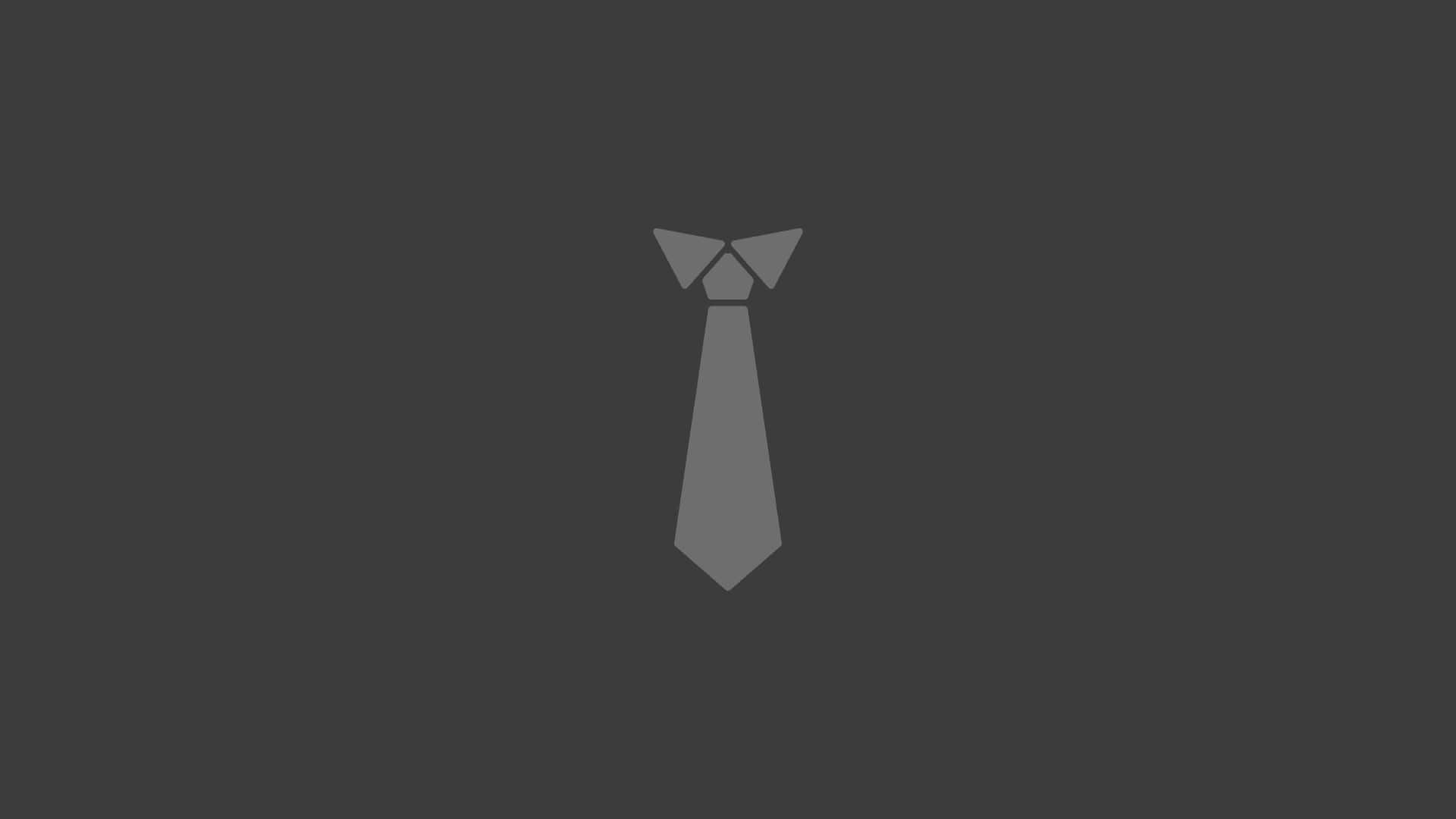 Black Tie Event 桌布 壁紙 — 一個極簡灰色領帶圖標，居中放置在深灰色背景上，帶有乾淨的幾何線條。
