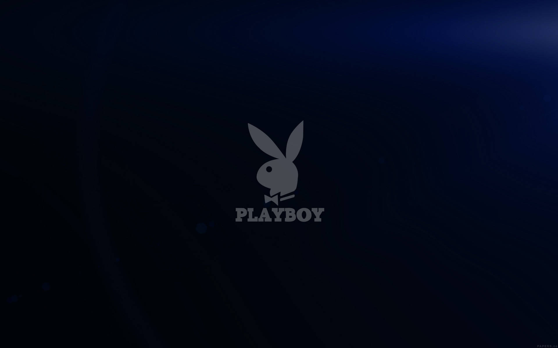 深藍色抽象背景上的灰色Playboy標誌 — Playboy GIF 壁紙