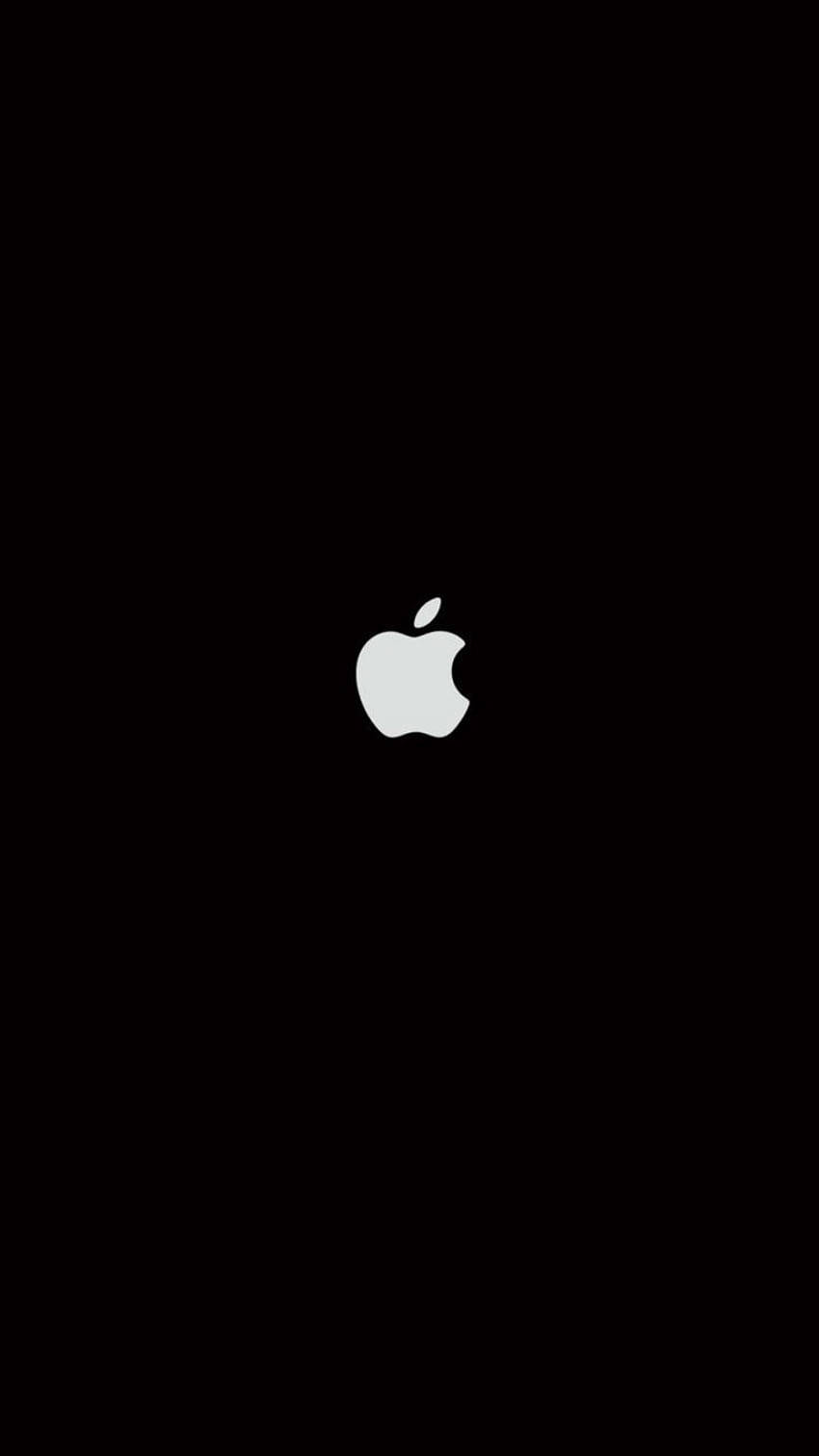 Logo 桌布 壁紙 — 一個極簡的白色Apple標誌居中在純黑色背景上。