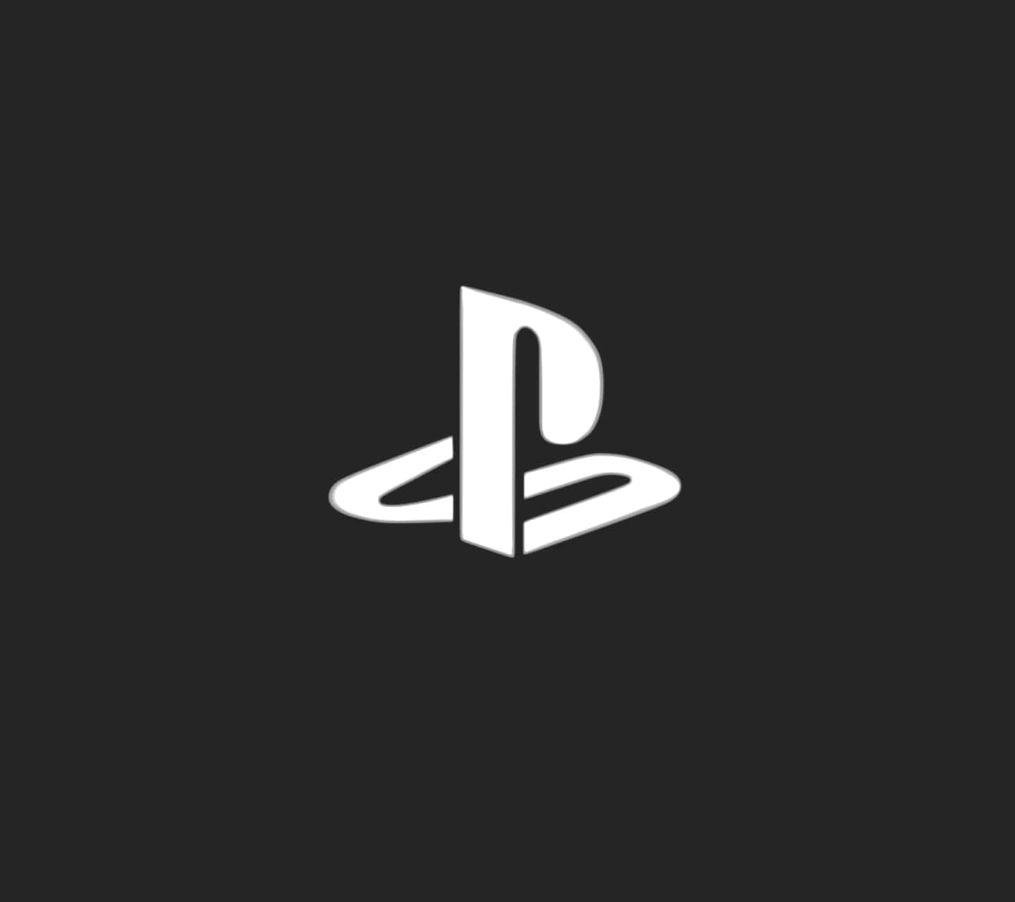 Psp 桌布 壁紙 — 一個極簡的白色PlayStation標誌，居中放置在純深灰色背景上。