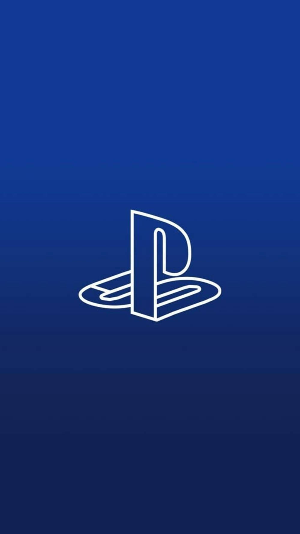 肖像 桌布 壁紙 — 一個極簡的白色PlayStation標誌，居中在漸變藍色背景上。
