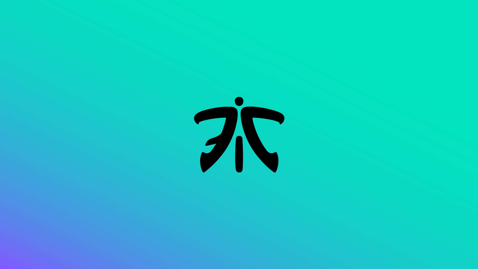 Robin's Egg Blue 桌布 壁紙 — 一個極簡的黑色符號漂浮在帶有微妙紫色調的藍綠色和藍色漸變背景上。