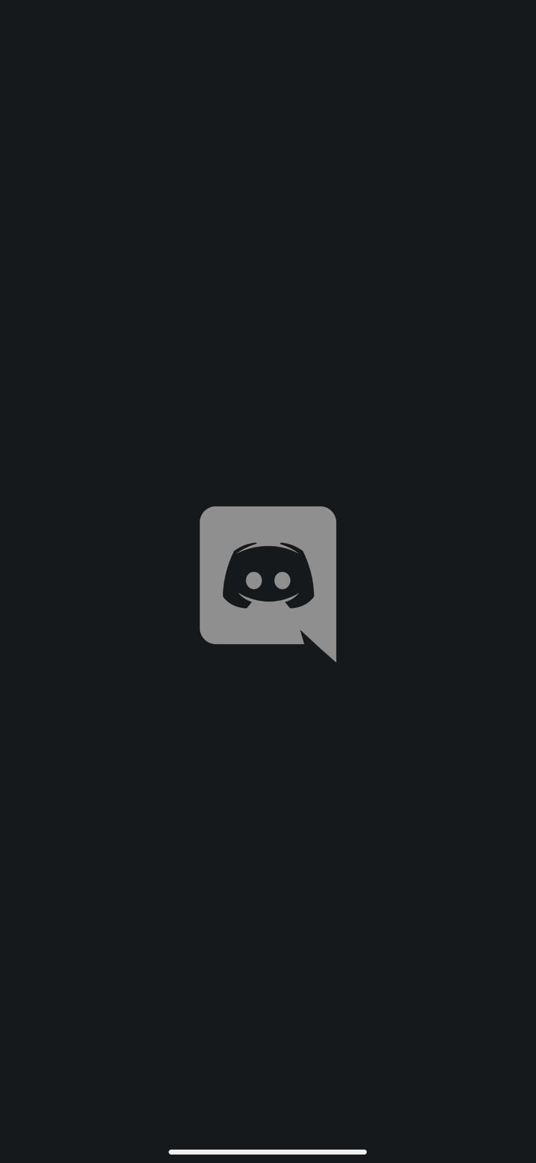 載入中 桌布 壁紙 — 一個極簡風格的深灰色 Discord 標誌，居中放置在純黑色背景上。
