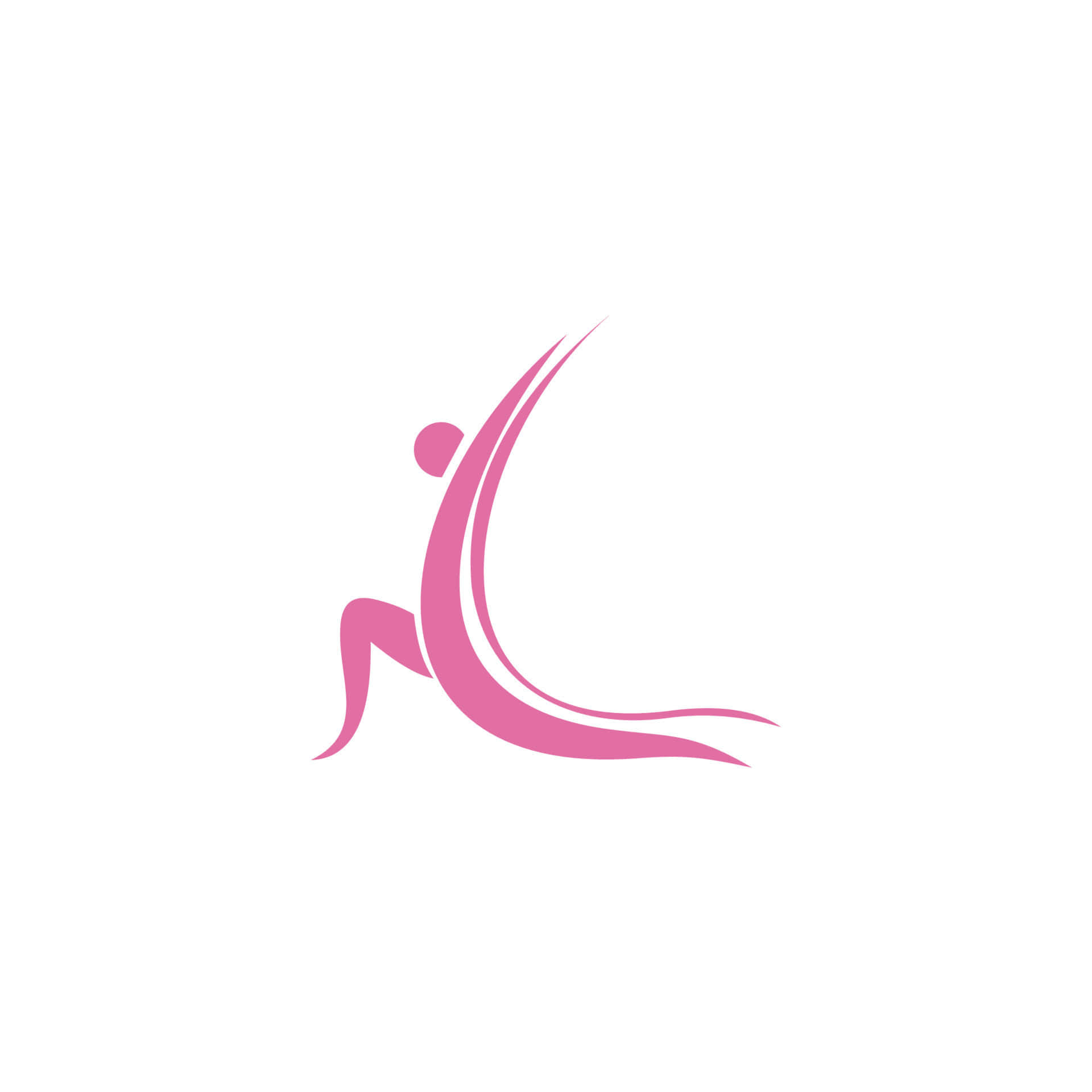 Gymnastics 桌布 壁紙 — 一個極簡風格的粉紅色抽象人物在純白背景上移動。