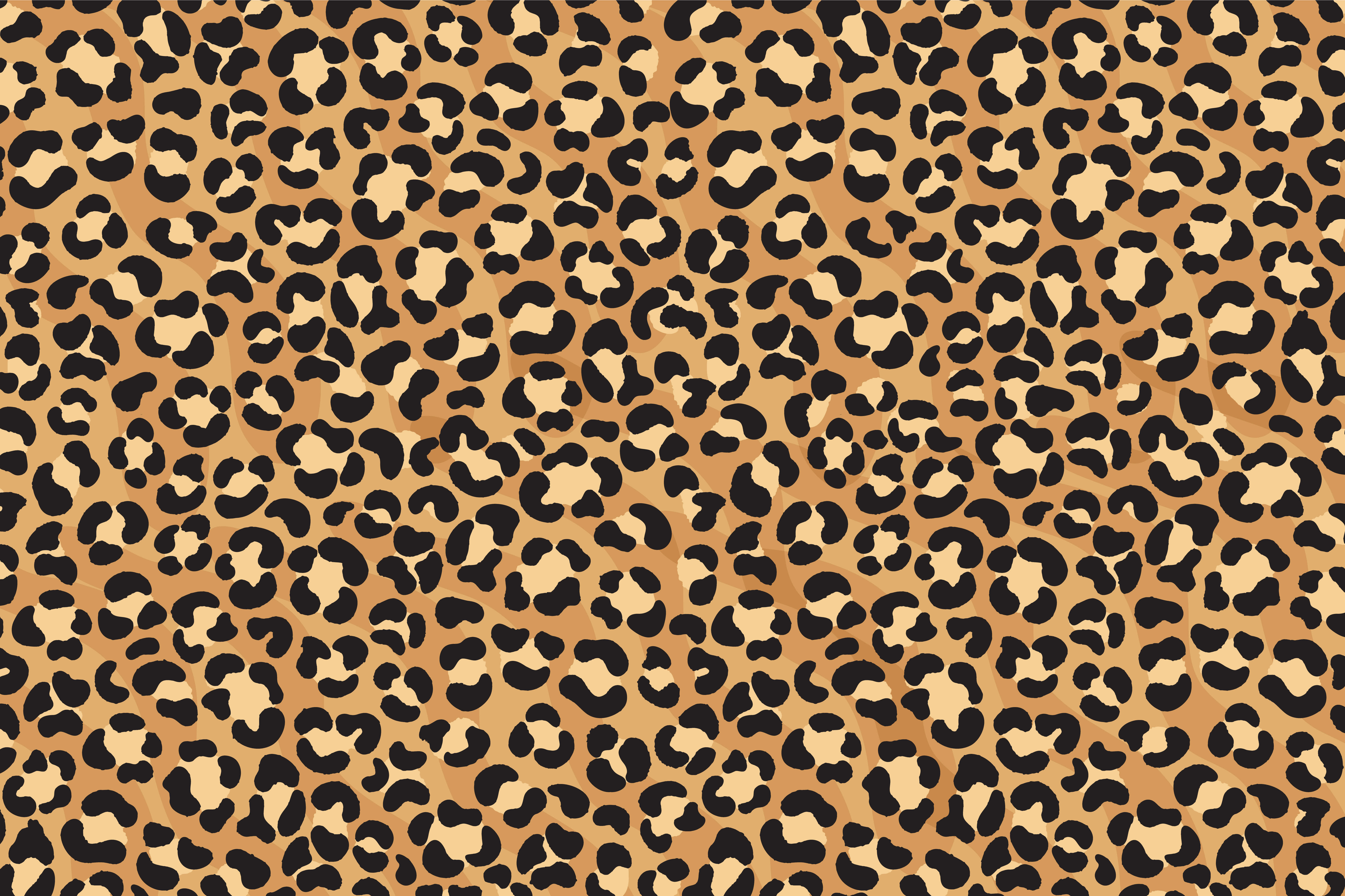 Animal Print 桌布 壁紙 — 一個無縫的豹紋圖案，在棕褐色背景上有大膽的黑色斑點。