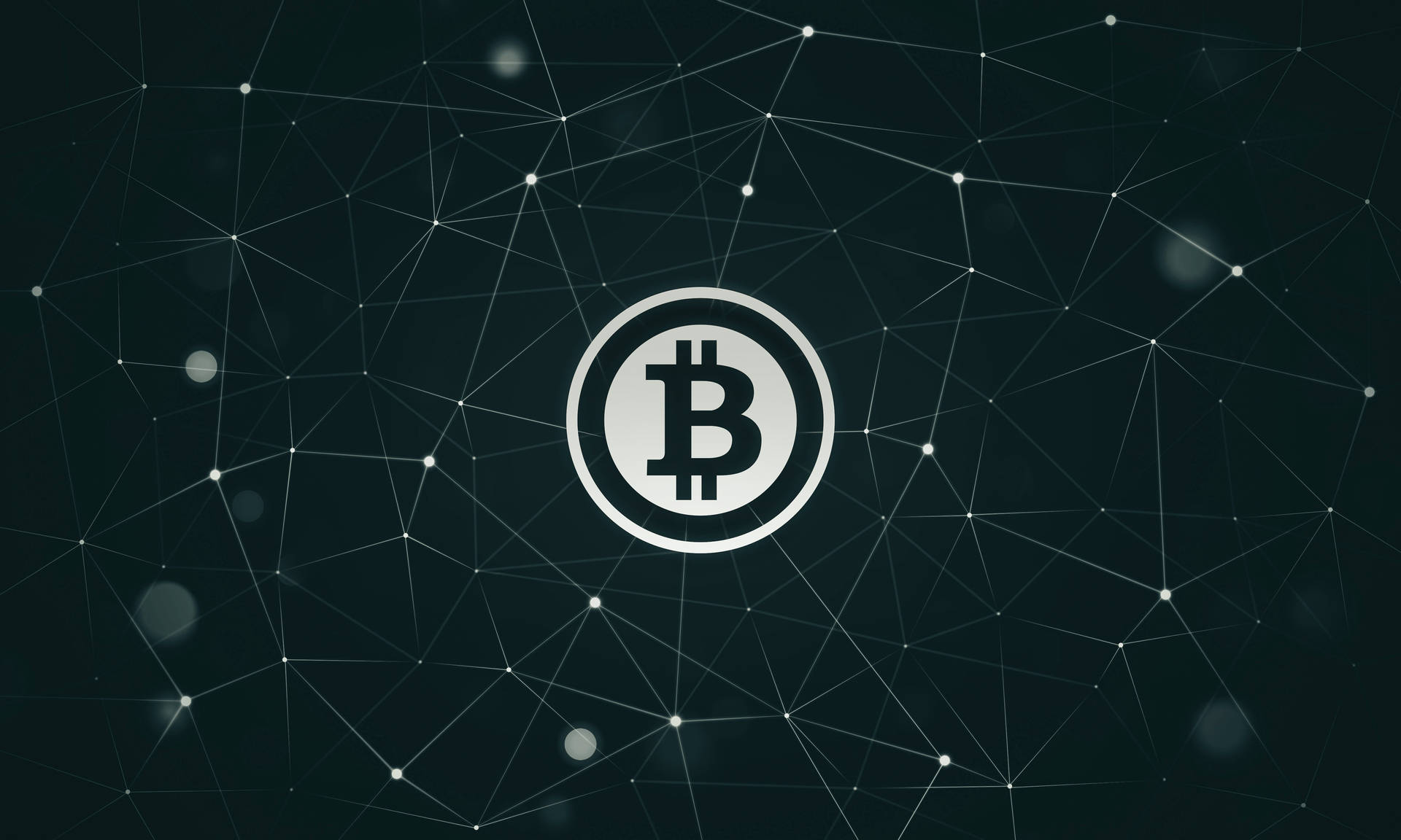 比特幣符號在暗色數碼網絡背景上 — 比特幣 壁紙