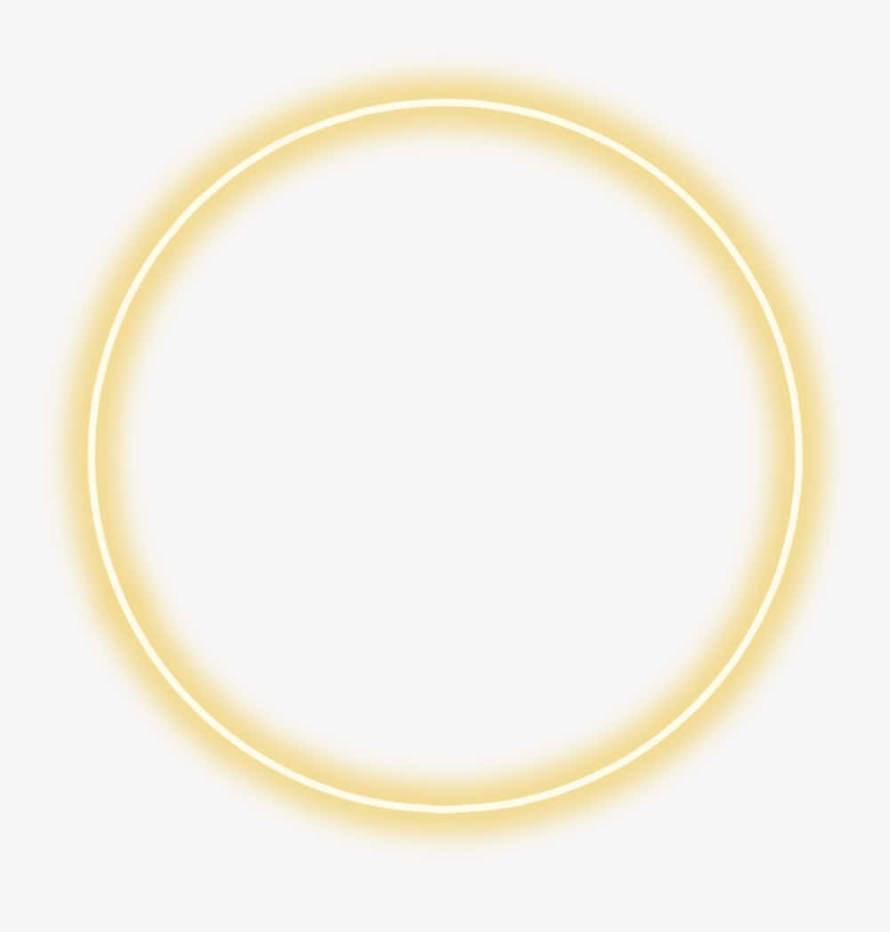 Yellow Circle 桌布 壁紙 — 一個發光的金色圓圈在純白色背景上散發出柔和的光芒。