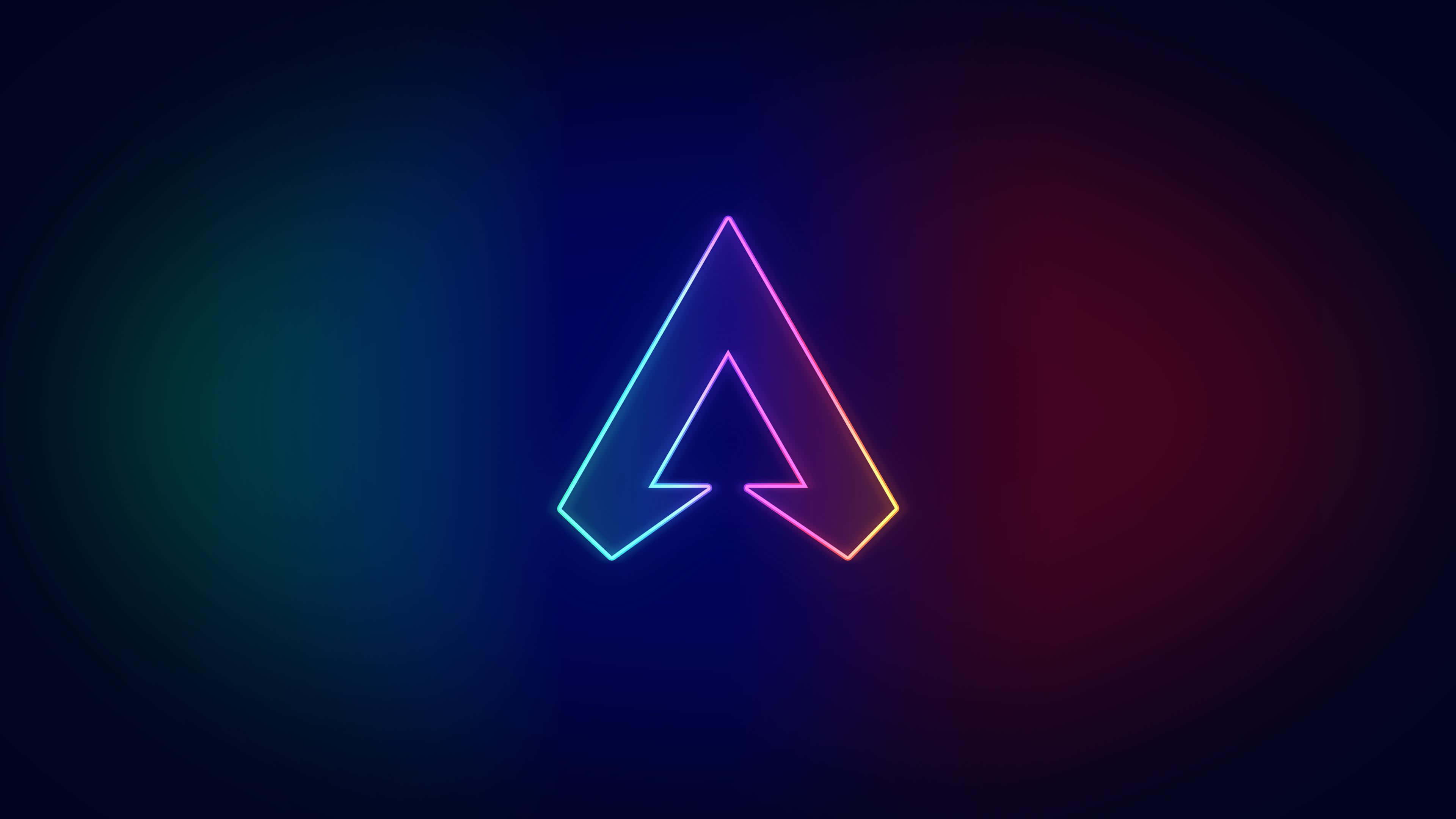 Apex 英雄 桌布 壁紙 — 一個發光的霓虹字母A，帶有漸變色調，背景為深色漸變。