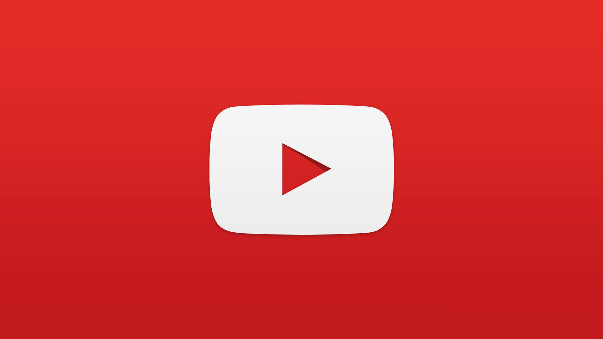 YouTube Thumbnail 桌布 壁紙 — 一個白色嘅YouTube播放按鈕圖示，置中喺純紅色漸變背景上。
