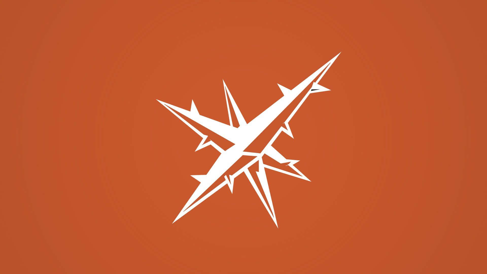 Rainbow Six Siege Lesion 桌布 壁紙 — 一個白色風格化的飛機圖標散發出銳利的閃電，背景是純粹的燒橙色。