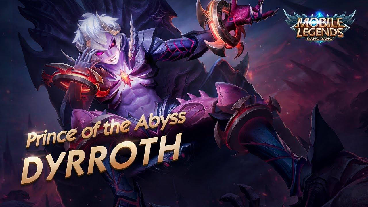 Mobile Legends 桌布 壁紙 — 一個白髮紅眼、充滿威脅性的動漫戰士，在黑暗的宇宙背景下揮舞著火焰武器。