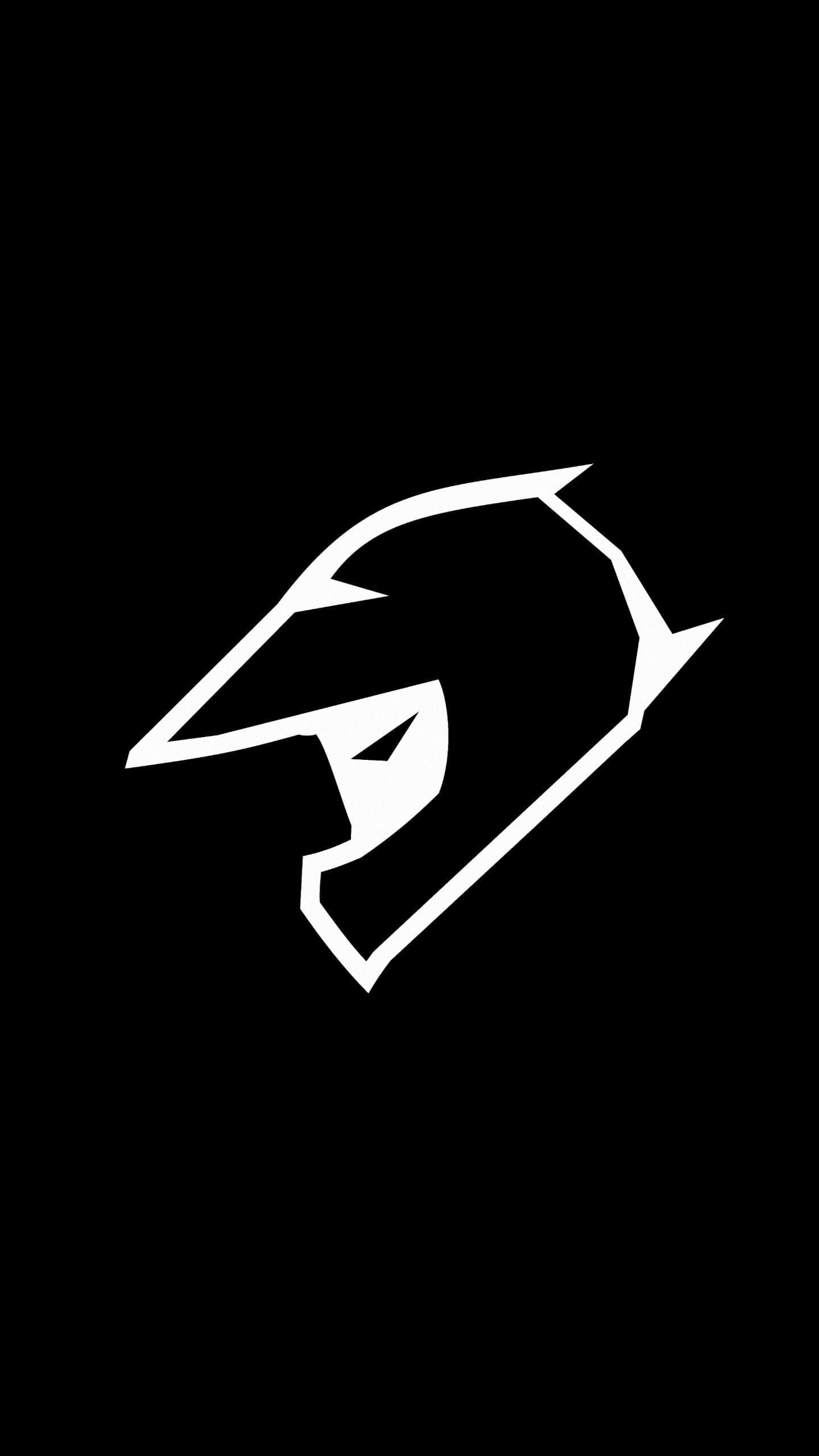 Rainbow Six Siege Mozzie 桌布 壁紙 — 一個純黑色背景上勾勒出的鮮明白色極簡馬頭標誌。