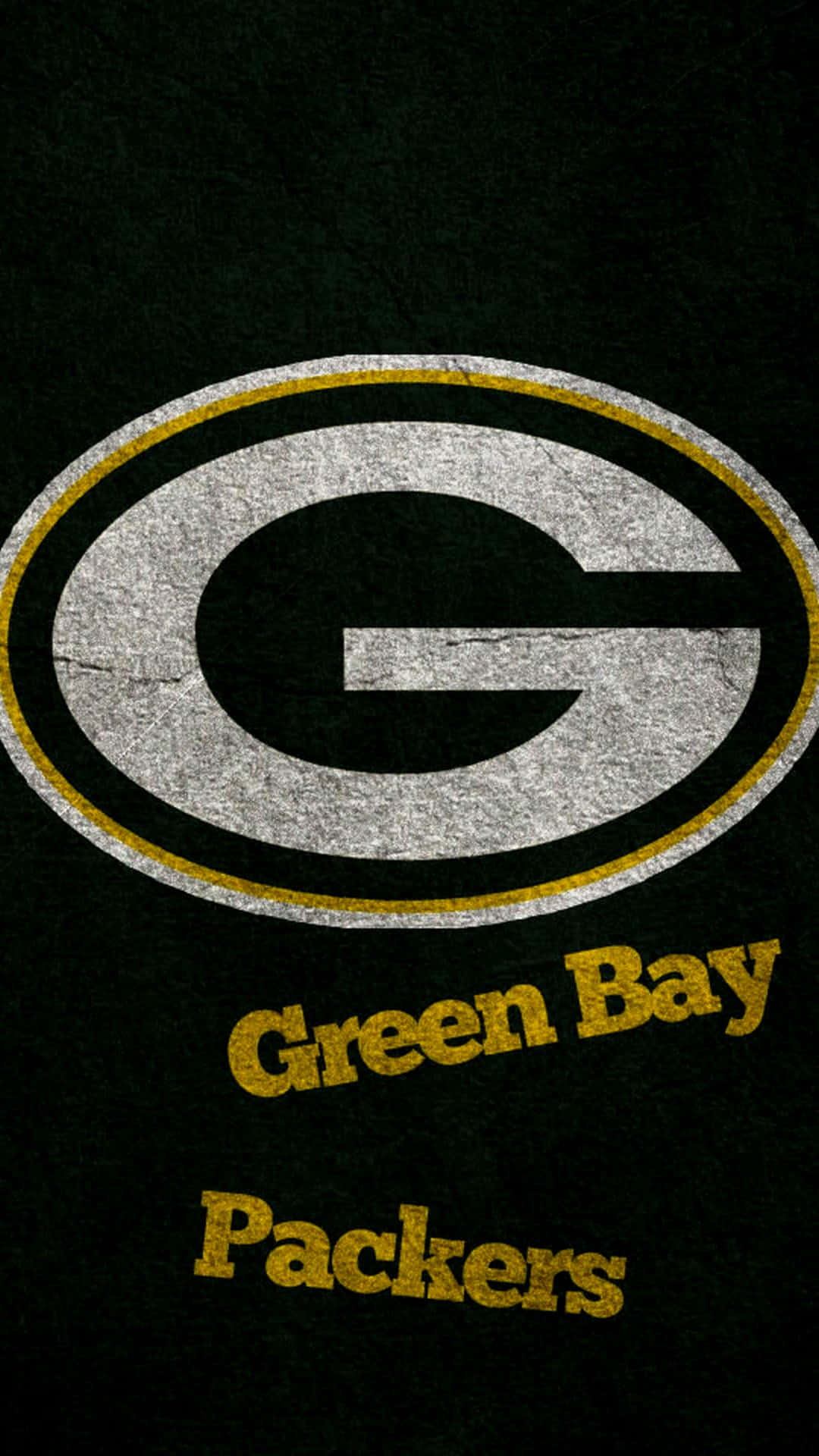 Packers 桌布 壁紙 — 一個經風化的綠灣包裝工標誌，在深綠色背景上帶有磨損的銀色G。