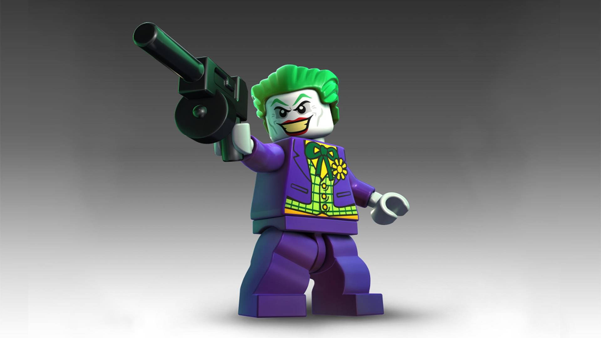 LEGO小丑人仔手持手槍，露出威脅的笑容。