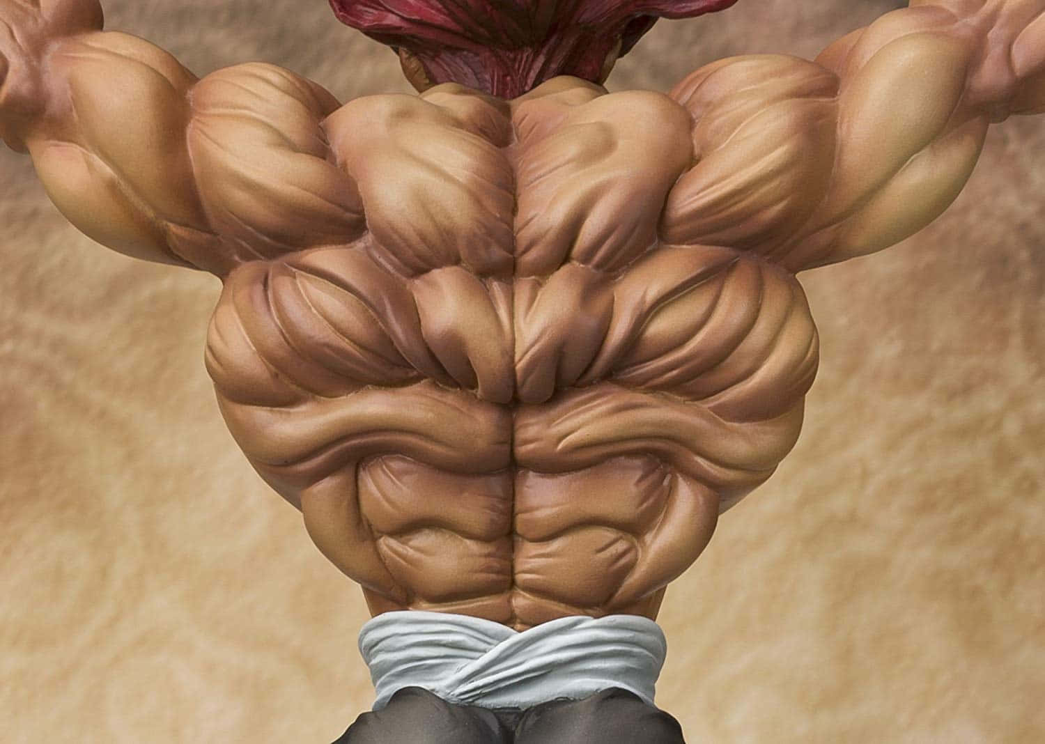 Back 桌布 壁紙 — 一個超詳細的3D渲染，展示肌肉發達的動漫角色背部，清晰呈現背闊肌和斜方肌。