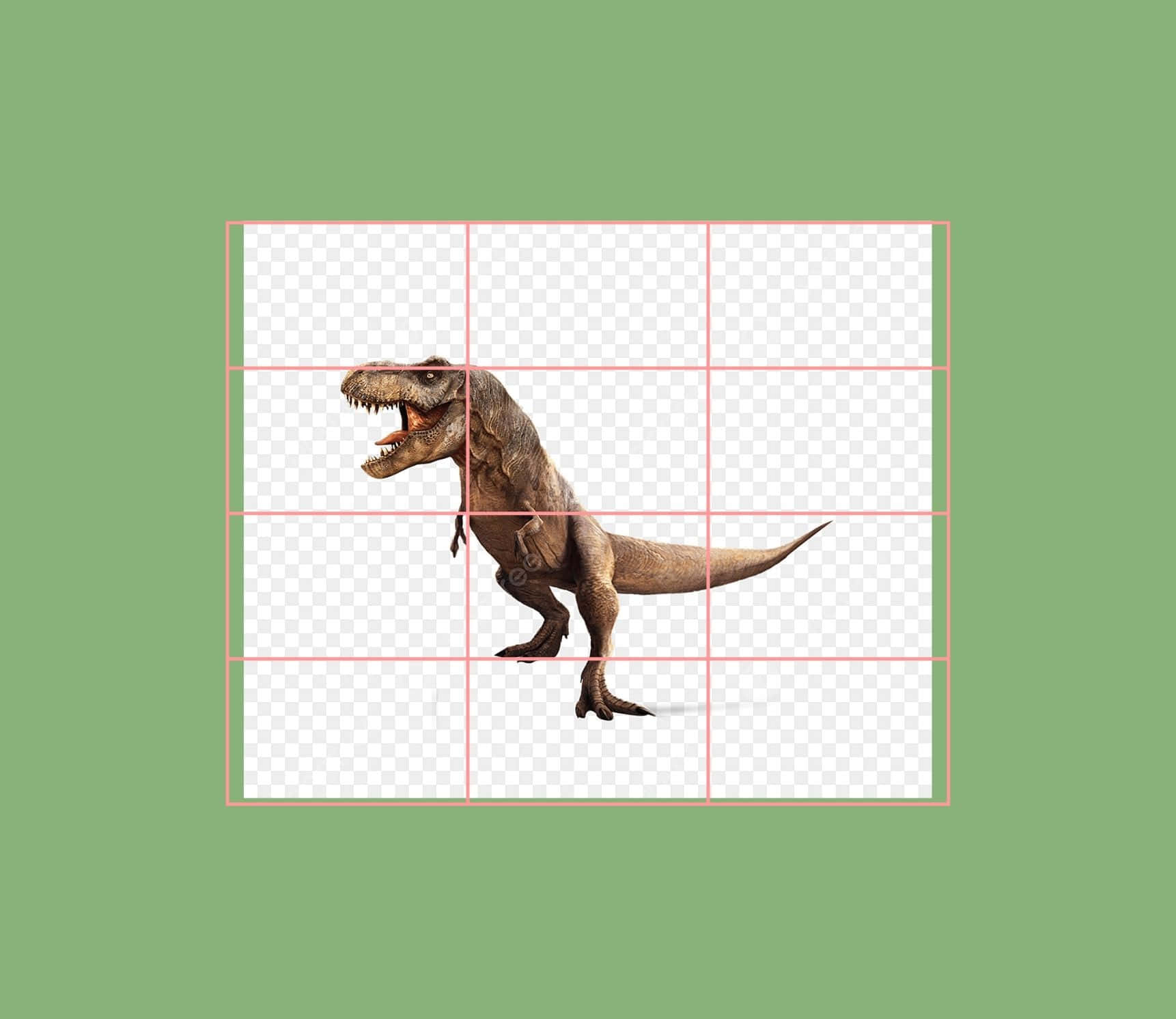 3d Dinosaur 桌布 壁紙 — 一個逼真的3D渲染暴龍，張開利齒咆哮，背景為透明網格。
