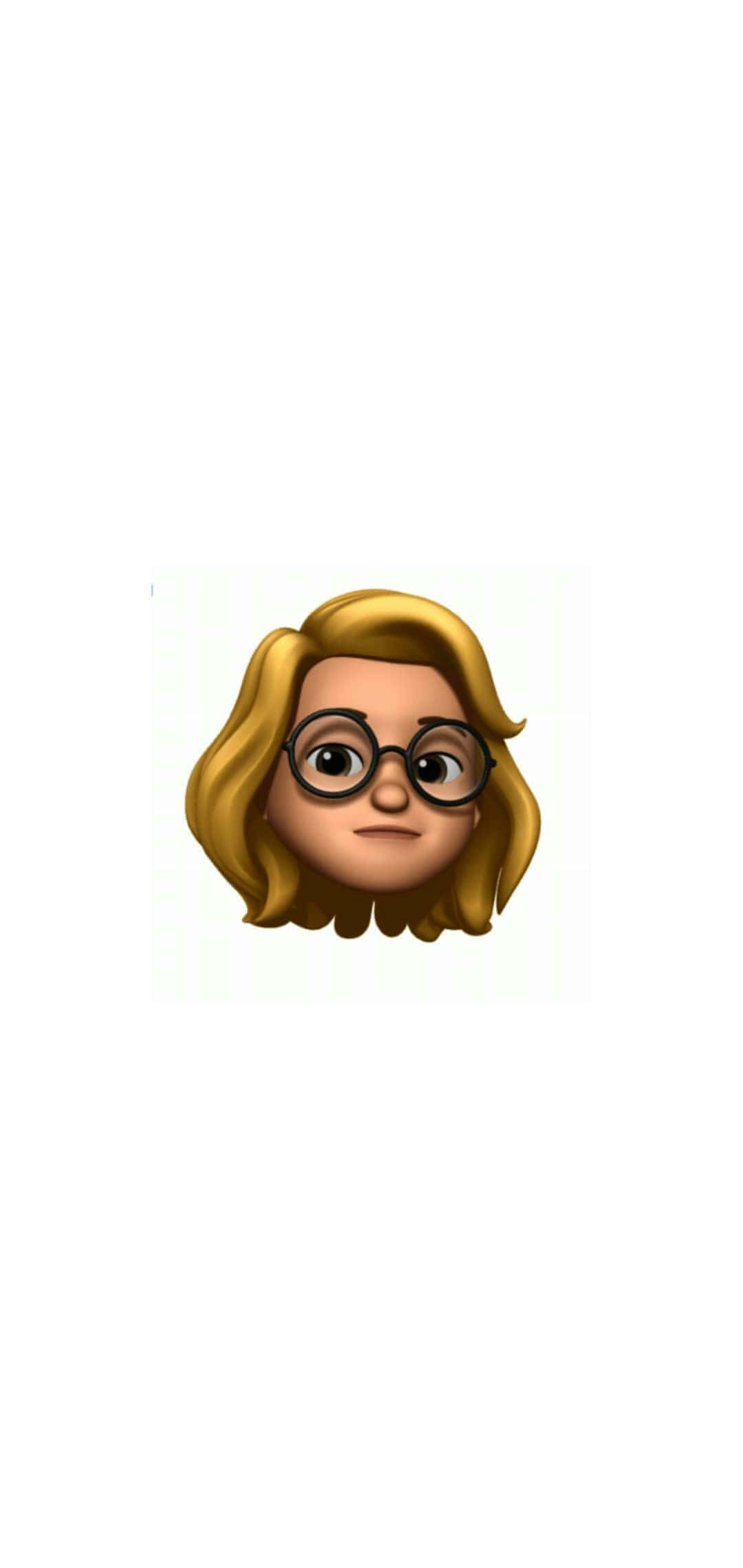 Animojis 桌布 壁紙 — 一個金髮、戴圓框眼鏡、表情略顯煩躁的女性卡通表情符號。